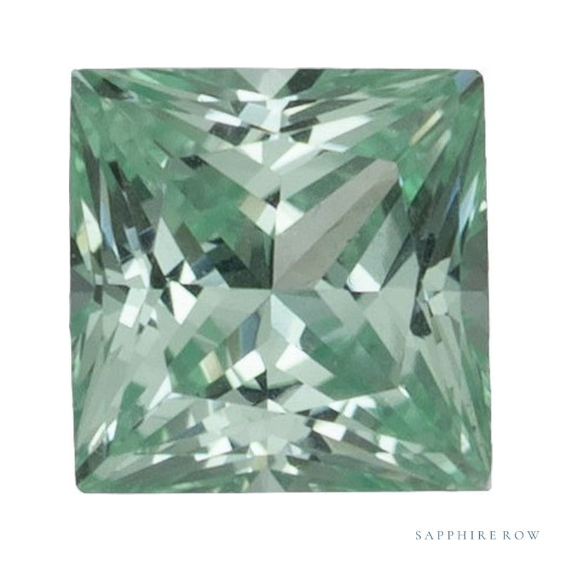 2.5 mm lab-grown mint green sapphire, square cut | Sapphire Row · cut7