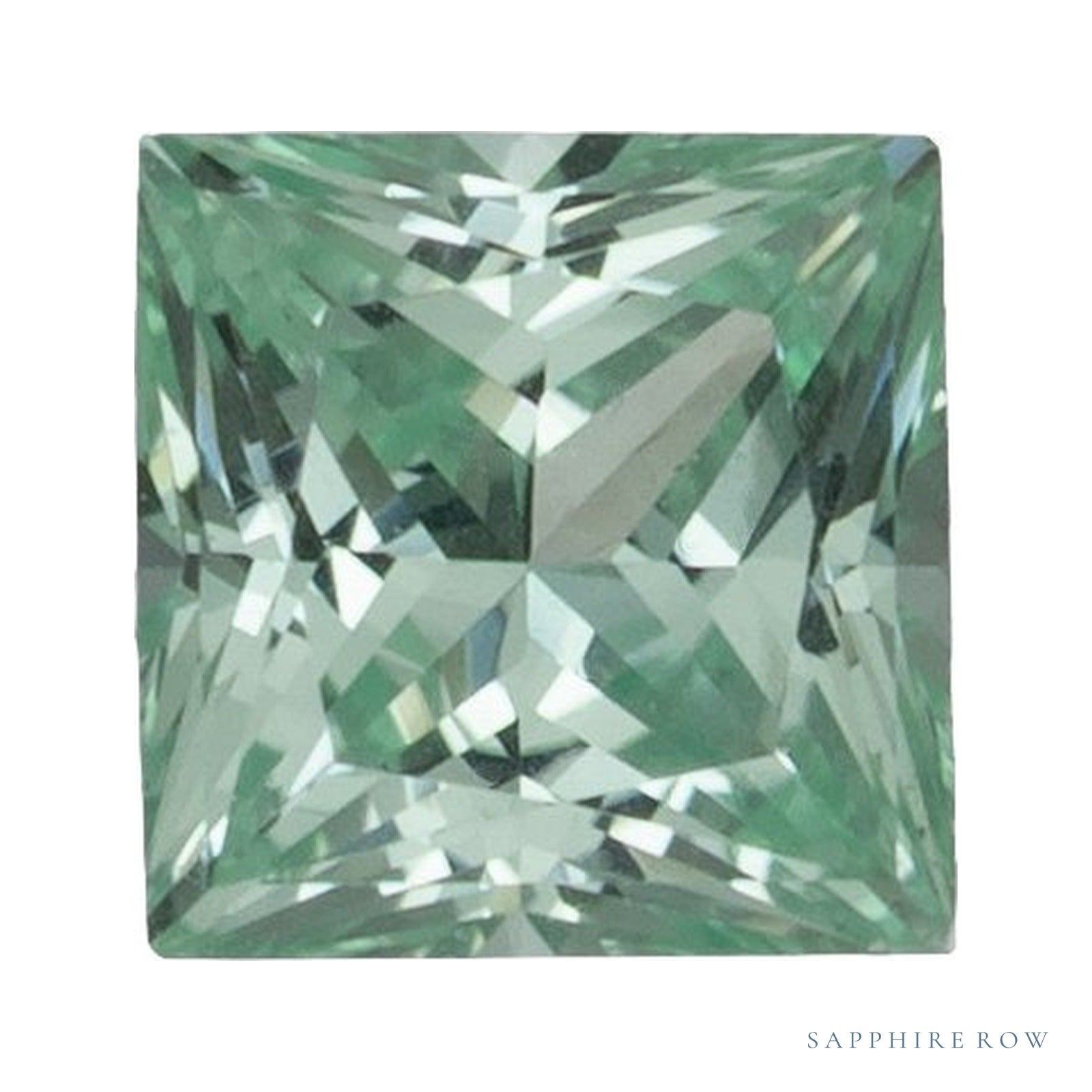 2.5 mm lab-grown mint green sapphire, square cut | Sapphire Row · cut4
