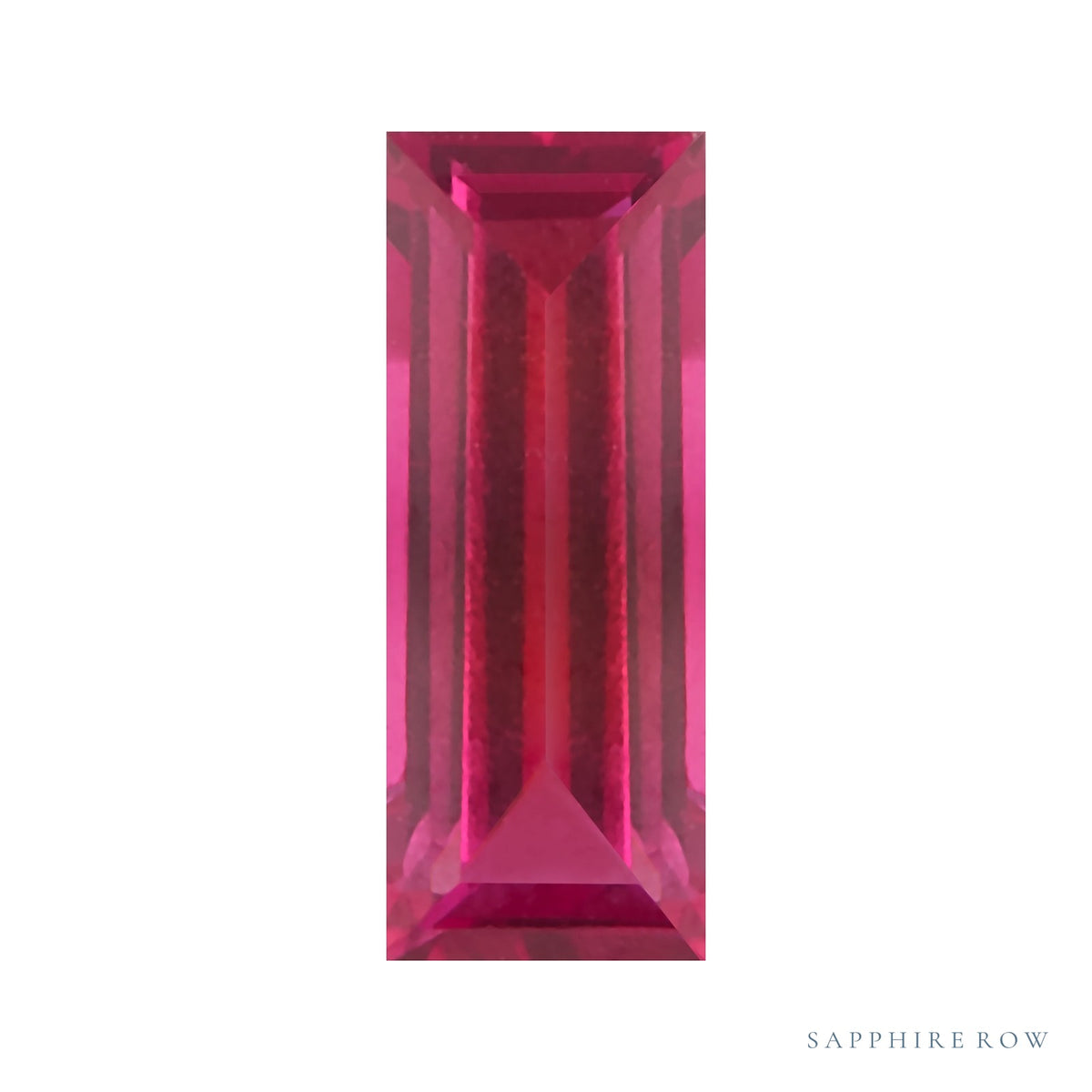 5x2 mm lab-grown red ruby, straight baguette cut | Sapphire Row · cut7
