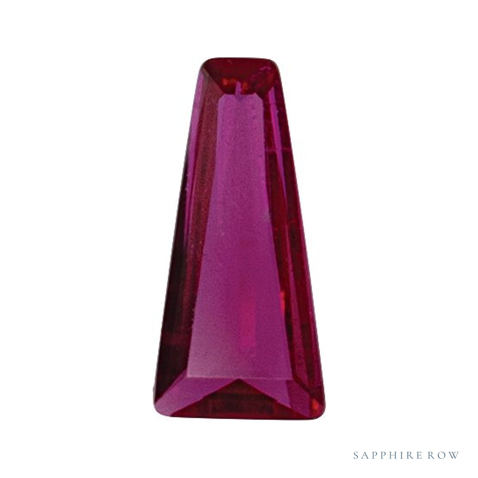 1.5x1 mm lab-grown red ruby, tapered baguette cut | Sapphire Row · cut4