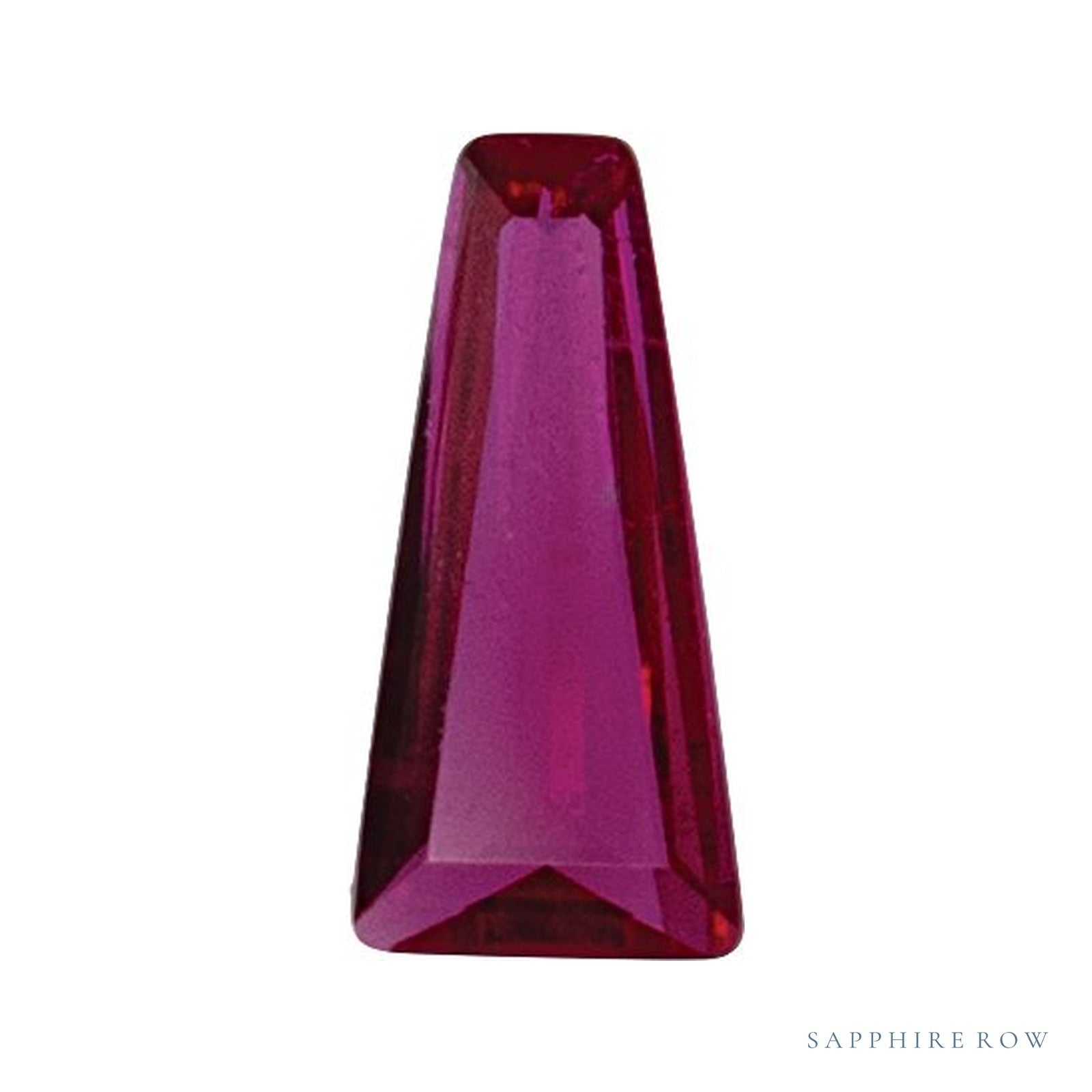 2x1.5 mm lab-grown red ruby, tapered baguette cut | Sapphire Row · cut4