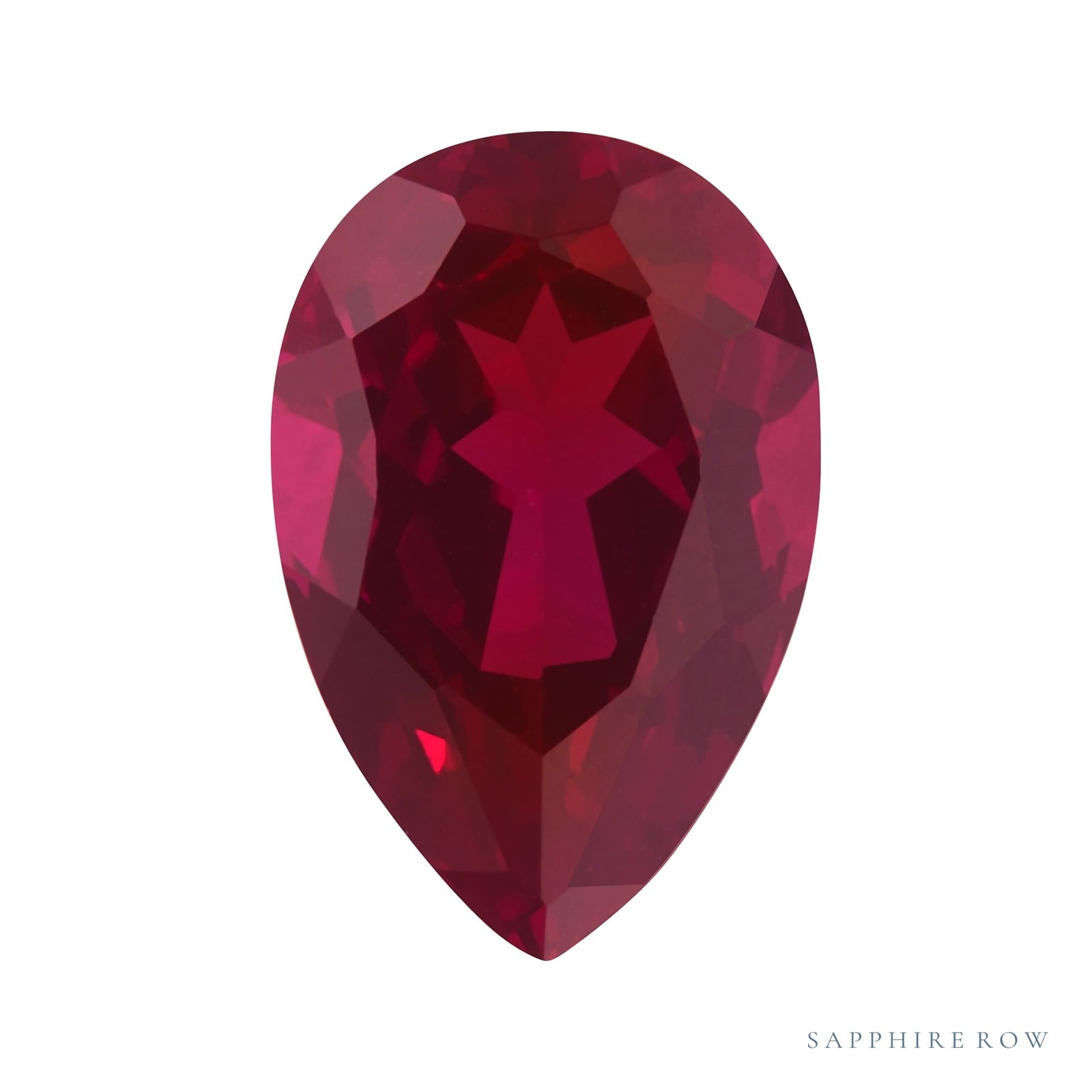 4x3 mm lab-grown red ruby, pear cut | Sapphire Row · cut4