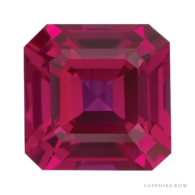 4 mm lab-grown red ruby, asscher cut | Sapphire Row · cut7