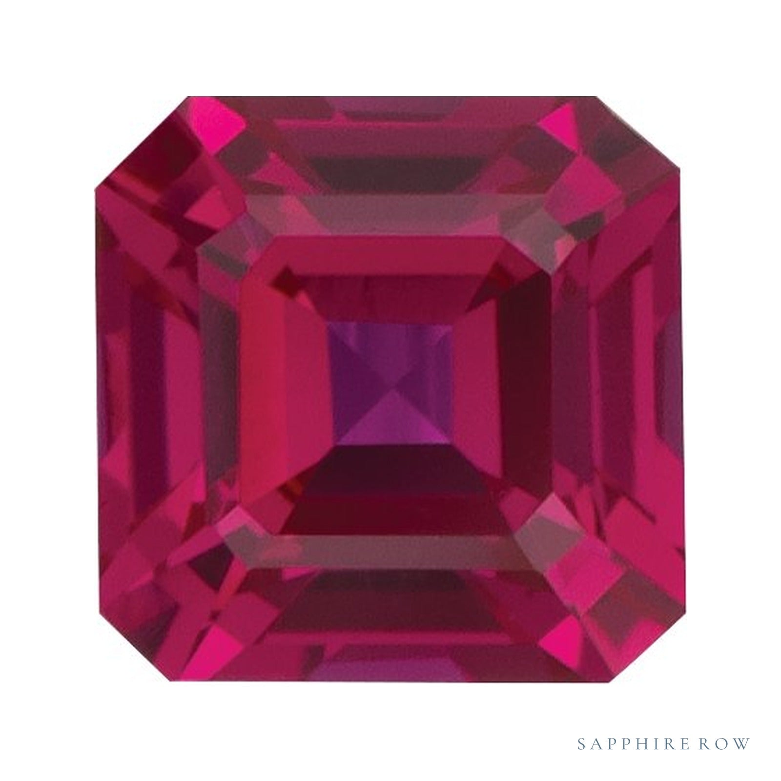 4 mm lab-grown red ruby, asscher cut | Sapphire Row · cut4