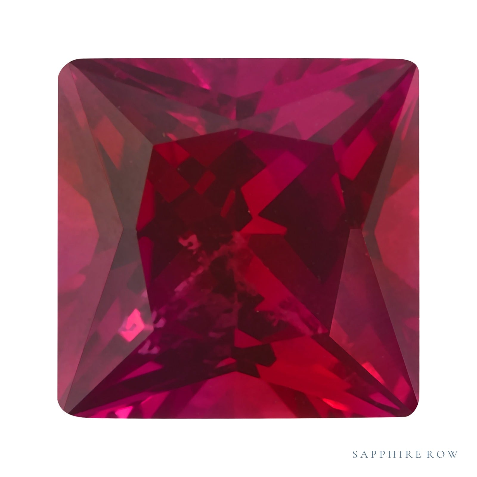3 mm lab-grown red ruby, square cut | Sapphire Row · cut4