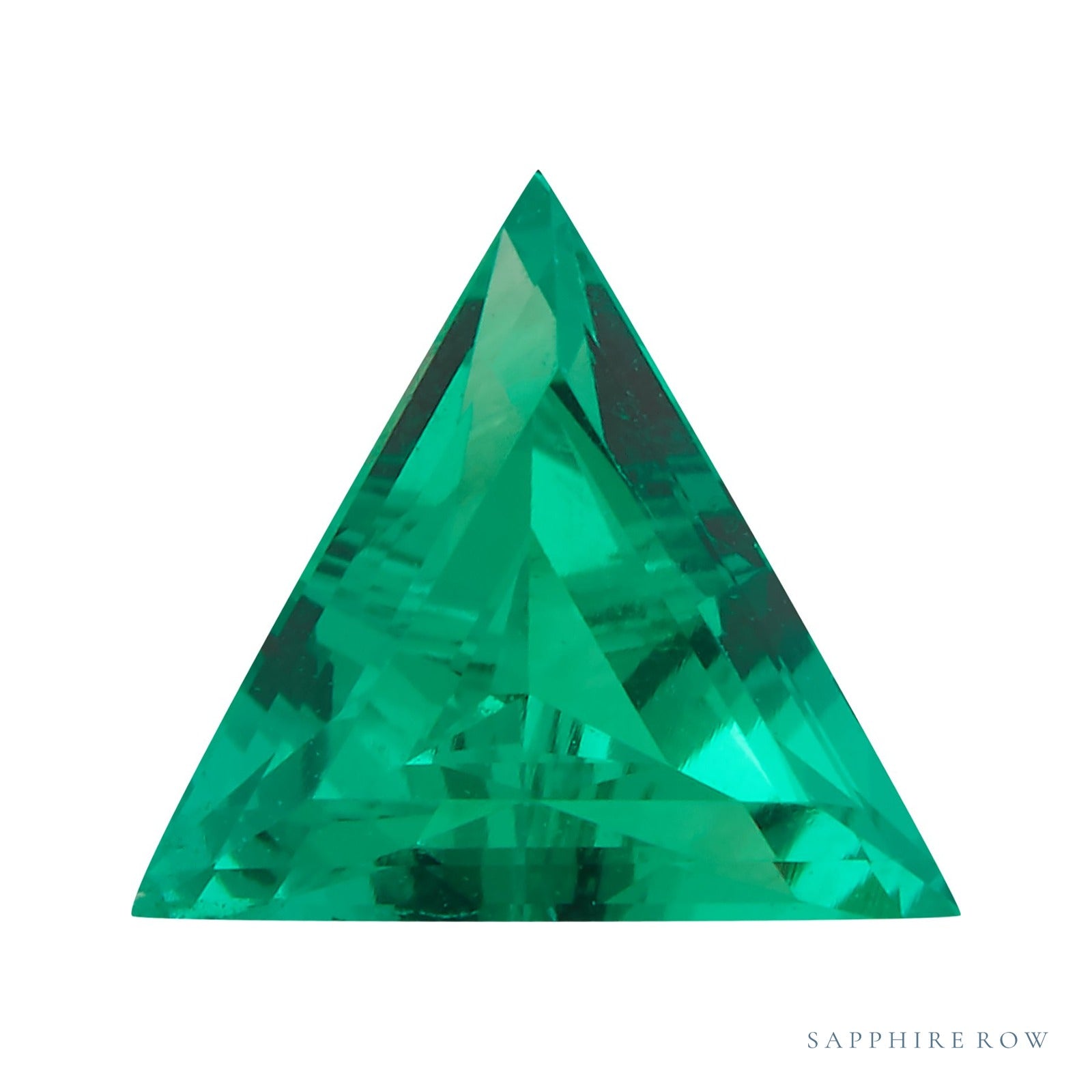 3 mm lab-grown green emerald, triangle cut | Sapphire Row · cut7