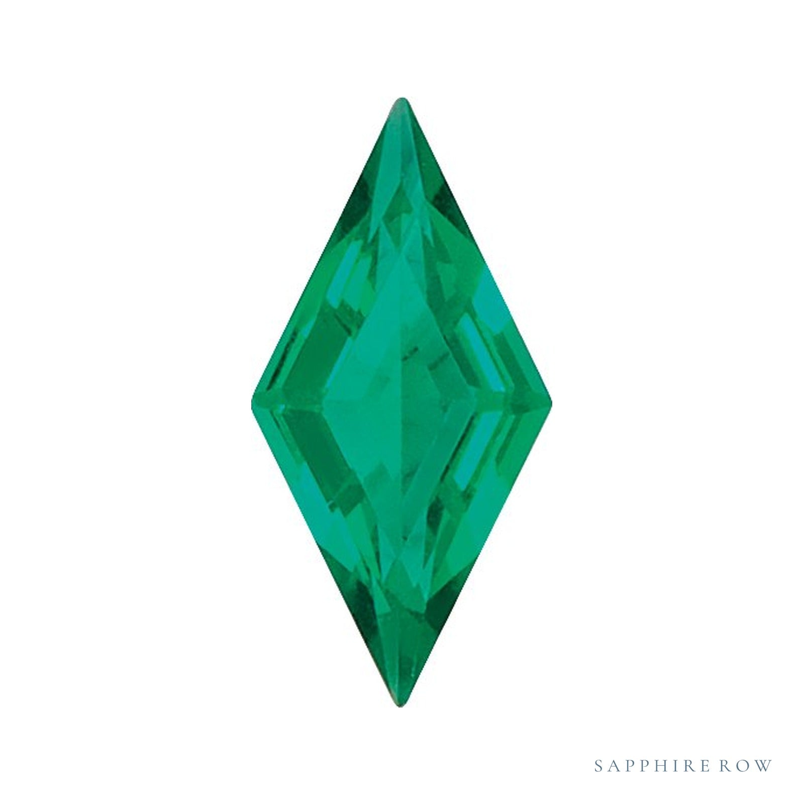 4x2 mm lab-grown green emerald, lozenge cut | Sapphire Row · cut4