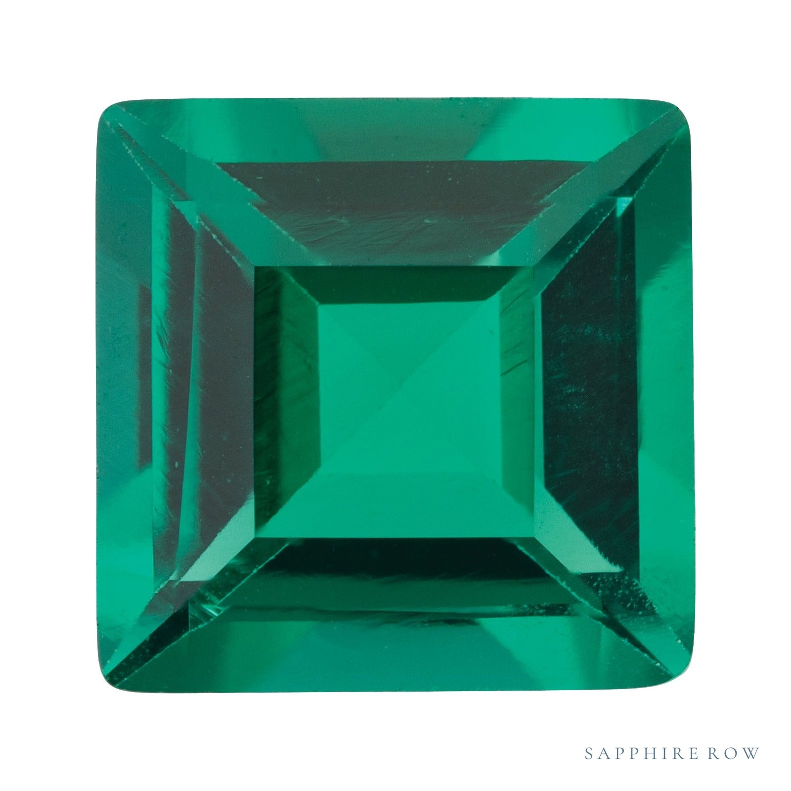 2.5 mm lab-grown green emerald, square cut | Sapphire Row · cut4