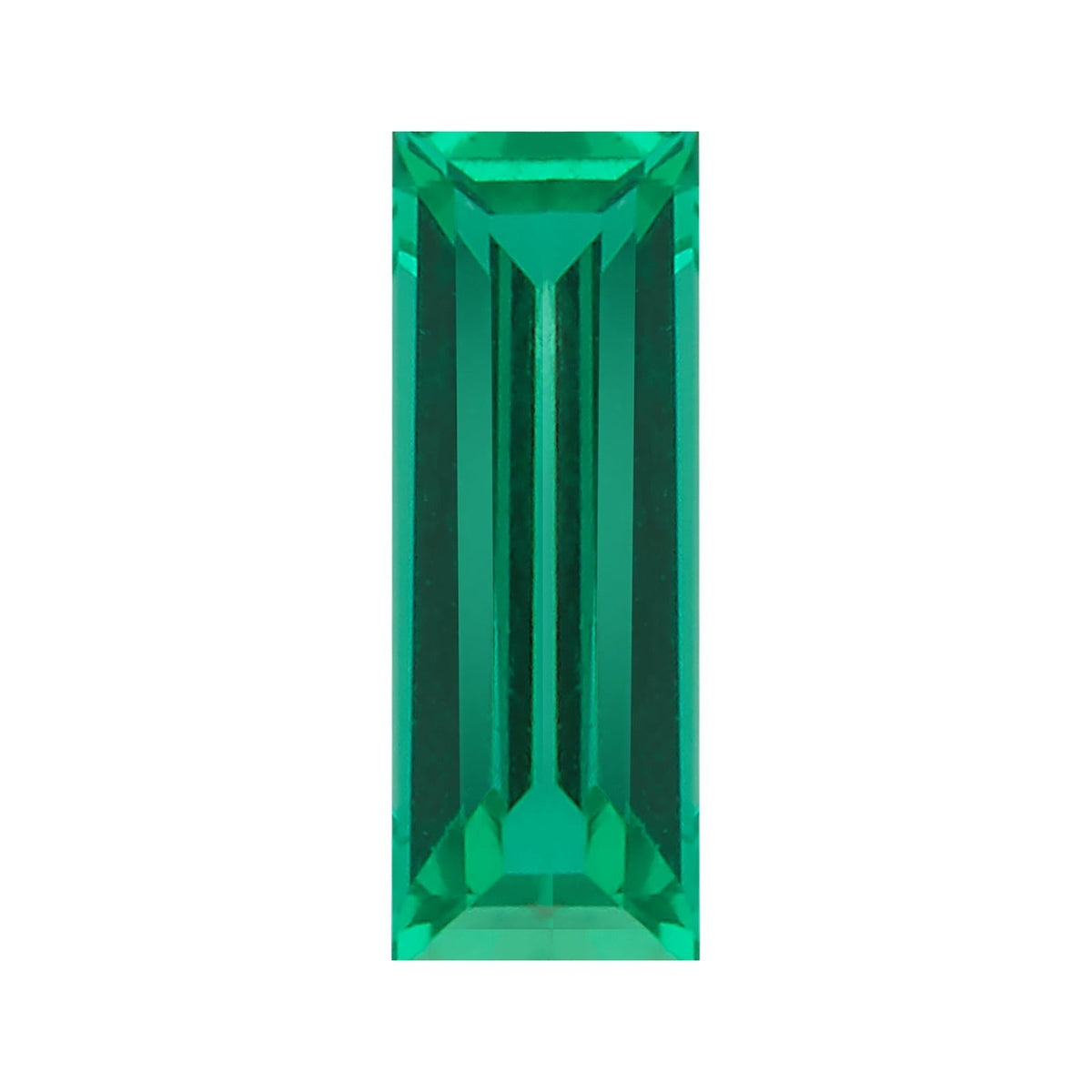 4.5x2.5 mm lab-grown green emerald, straight baguette cut | Sapphire Row · cut7