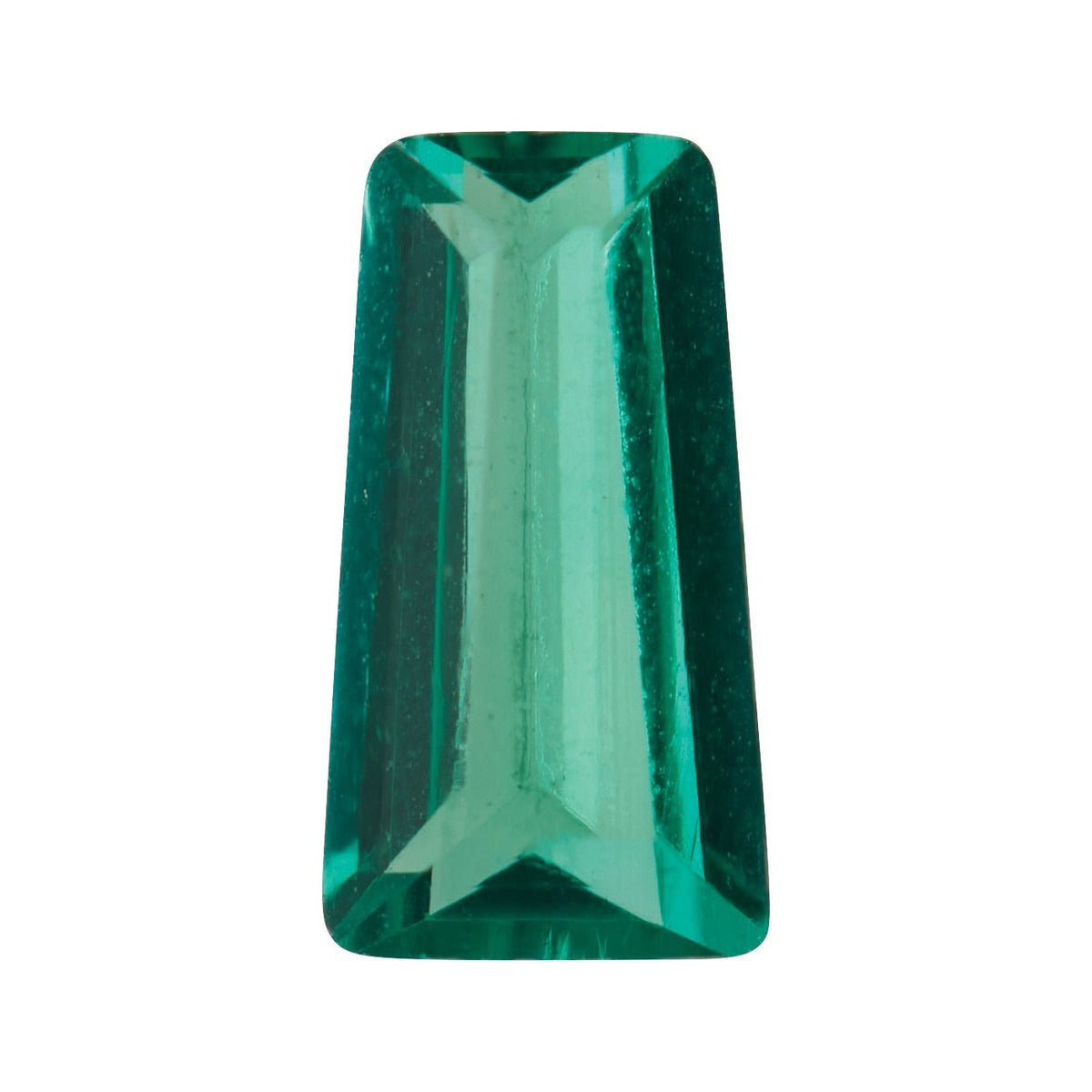 1.5x1.25 mm lab-grown green emerald, tapered baguette cut | Sapphire Row · cut7