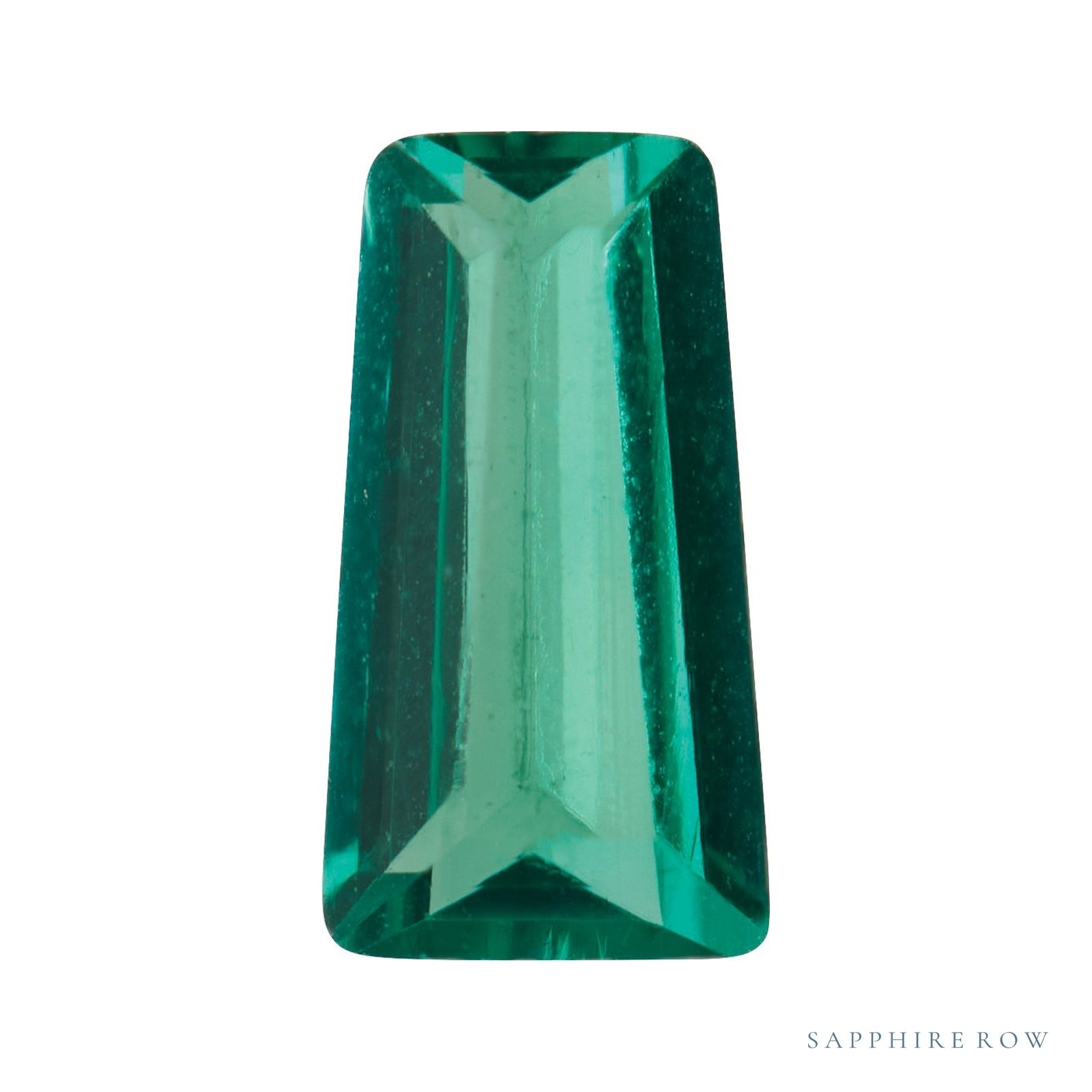 2x1.5 mm lab-grown green emerald, tapered baguette cut | Sapphire Row · cut4