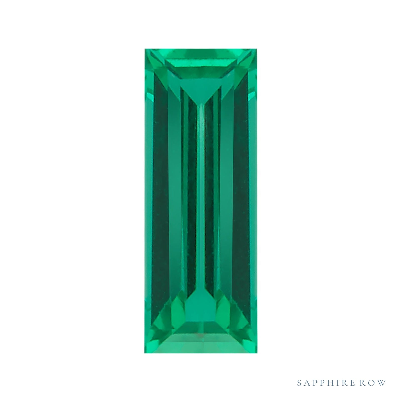 5x2 mm lab-grown green emerald, straight baguette cut | Sapphire Row · cut4
