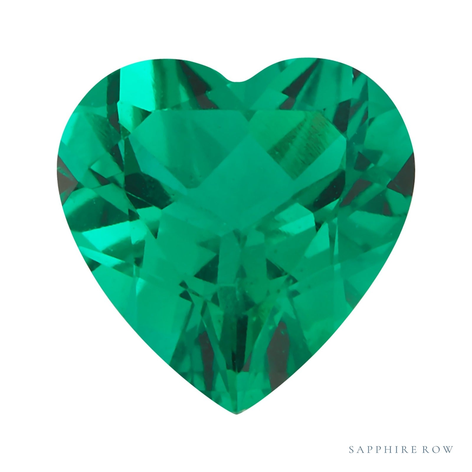 3 mm lab-grown green emerald, heart cut | Sapphire Row · cut4