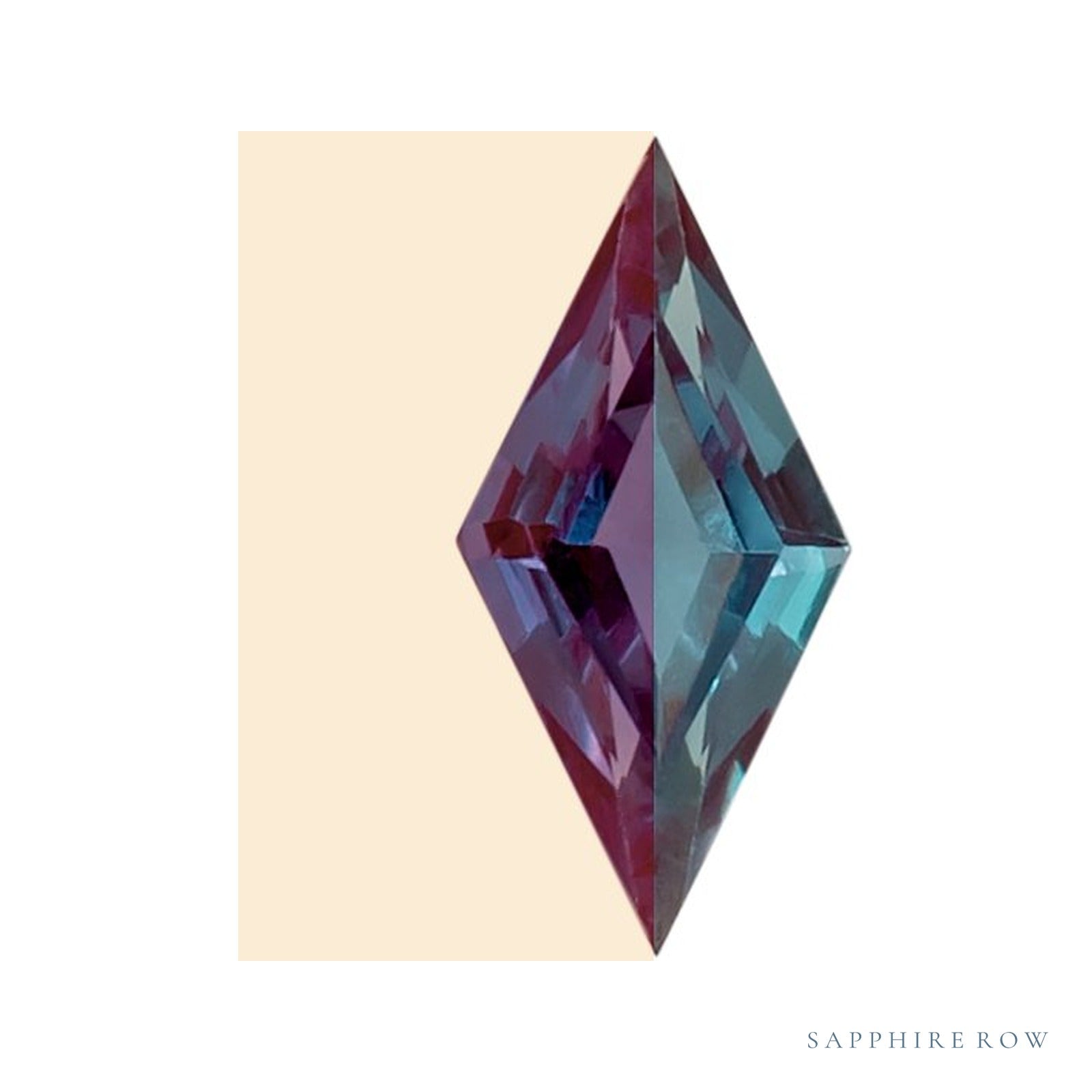 4x2 mm lab-grown color change alexandrite, lozenge cut | Sapphire Row · cut4