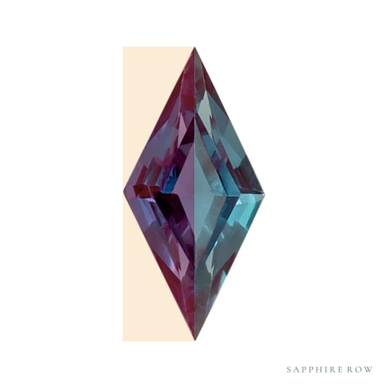 4x2 mm lab-grown color change alexandrite, lozenge cut | Sapphire Row · cut4