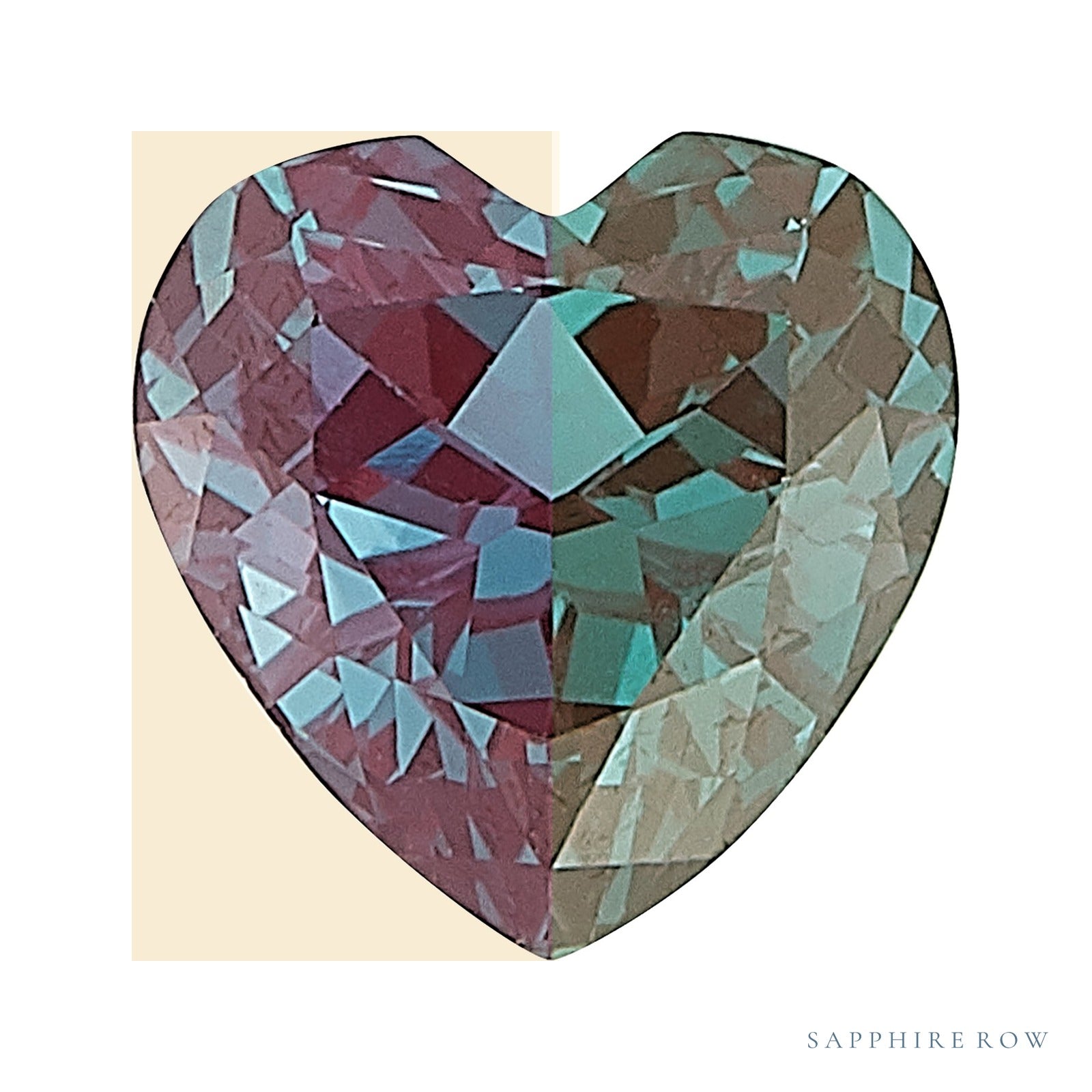 3 mm lab-grown color change alexandrite, heart cut | Sapphire Row · cut4