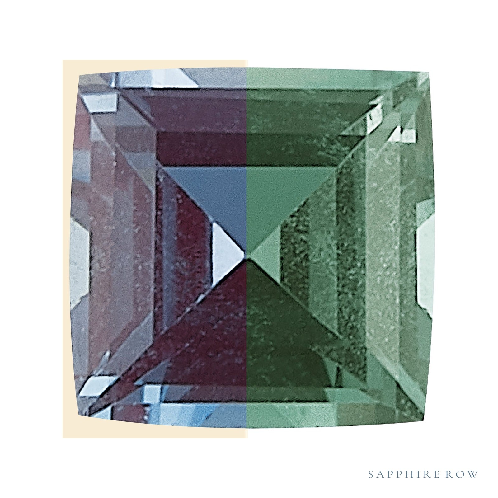 2.25 mm lab-grown color change alexandrite, square cut | Sapphire Row · cut4