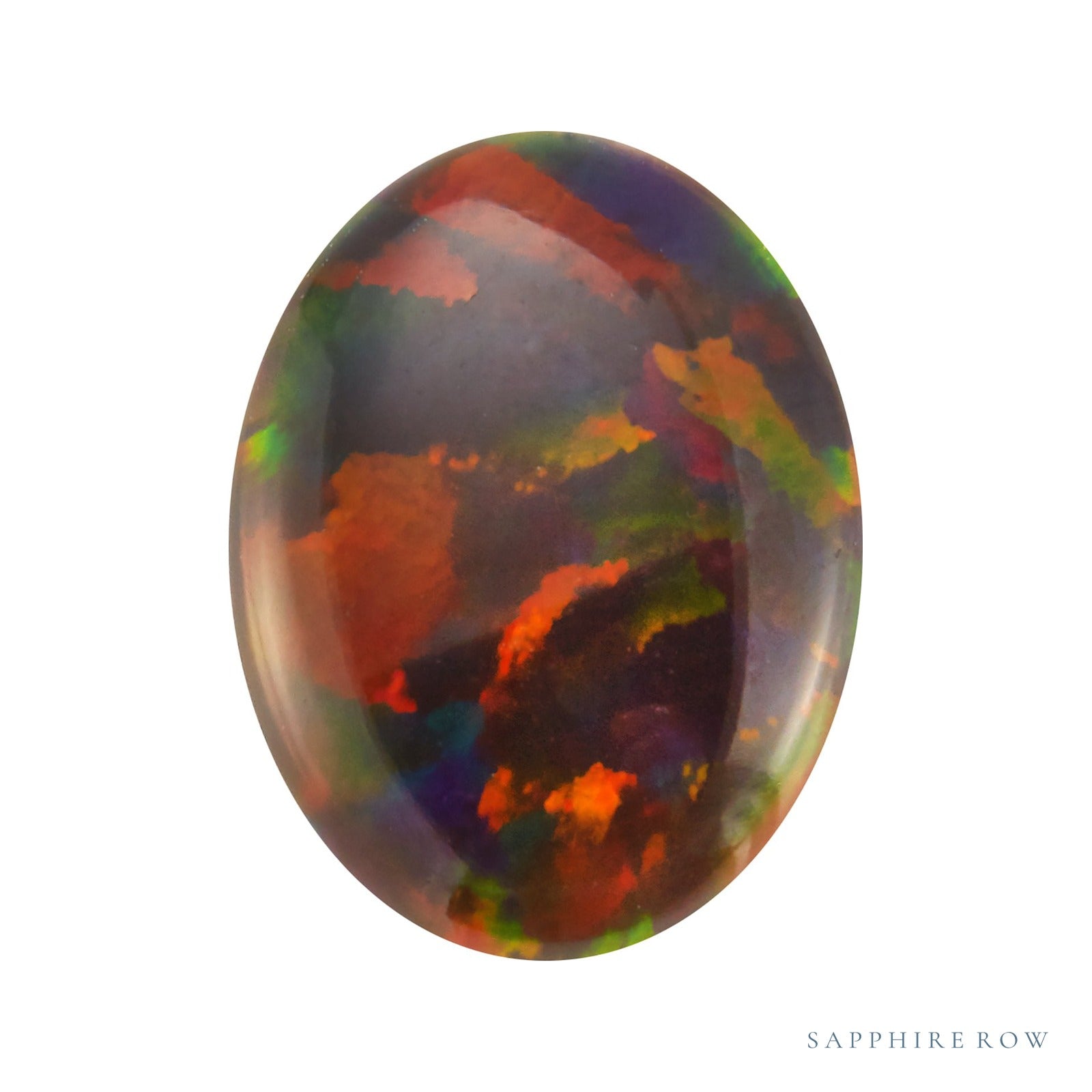 5x3 mm lab-grown black opal, oval cut | Sapphire Row · cut4