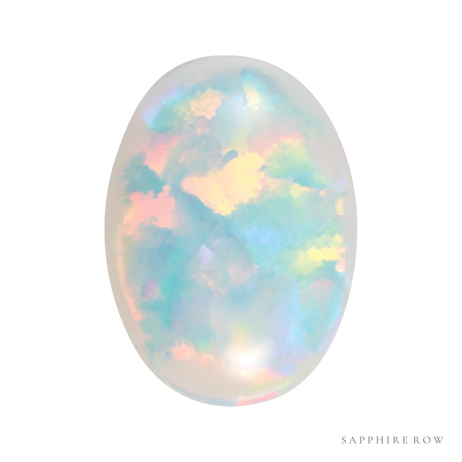 5x3 mm lab-grown white opal, oval cut | Sapphire Row · cut4