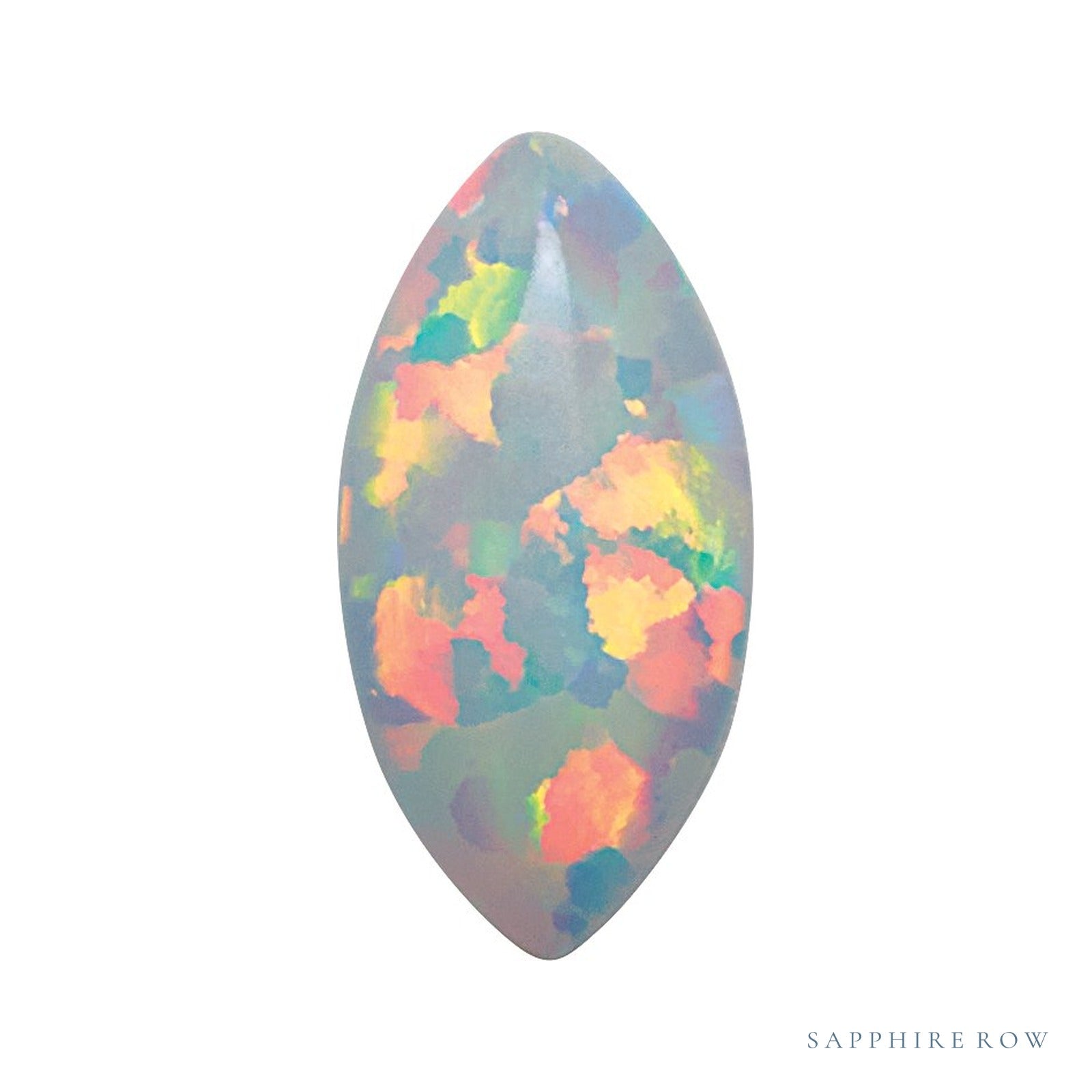6x3 mm lab-grown white opal, marquise cut | Sapphire Row · cut4