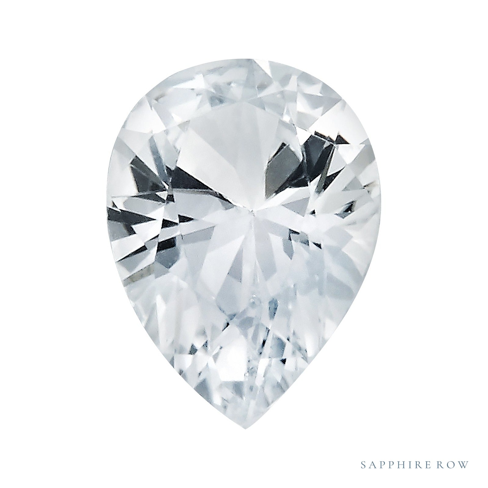 4x3 mm natural white sapphire, pear cut | Sapphire Row · cut4