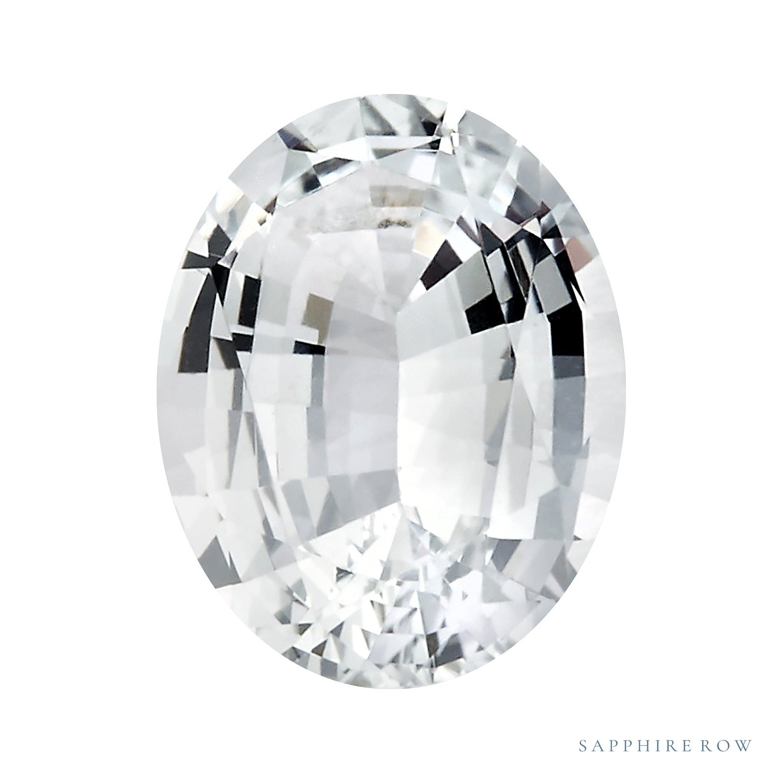 4x3 mm natural white sapphire, oval cut | Sapphire Row · cut4