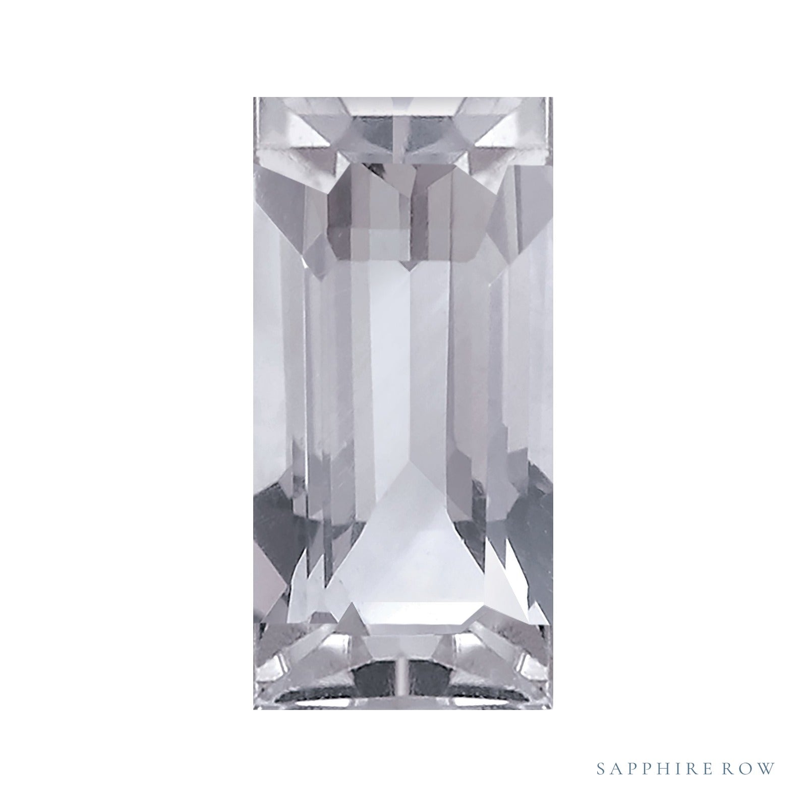 4x2 mm natural white sapphire, straight baguette cut | Sapphire Row · cut7