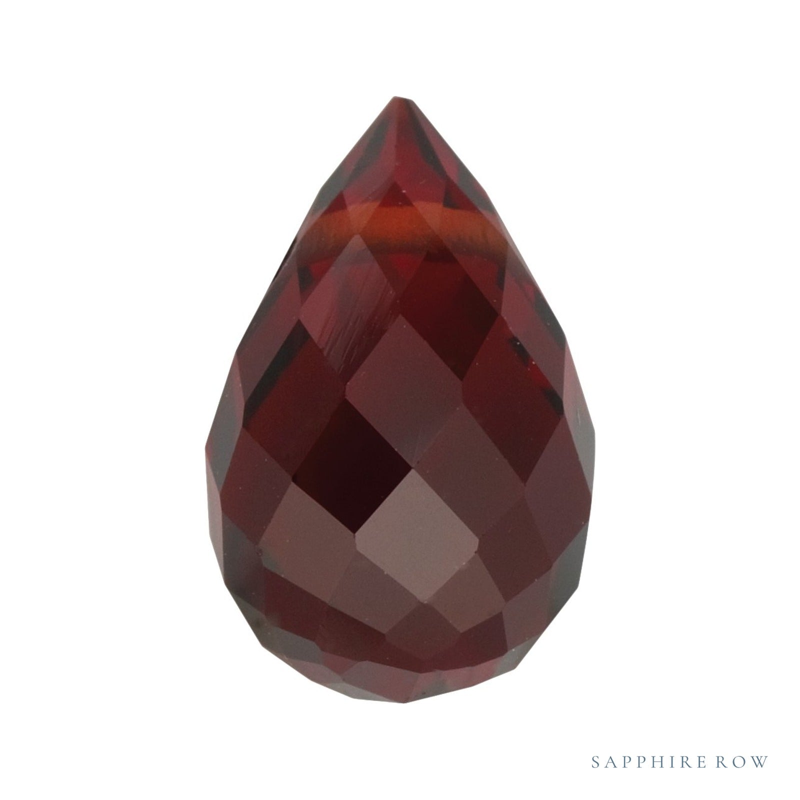 6x4 mm natural dark orange red mozambique garnet, briolette cut | Sapphire Row · cut4