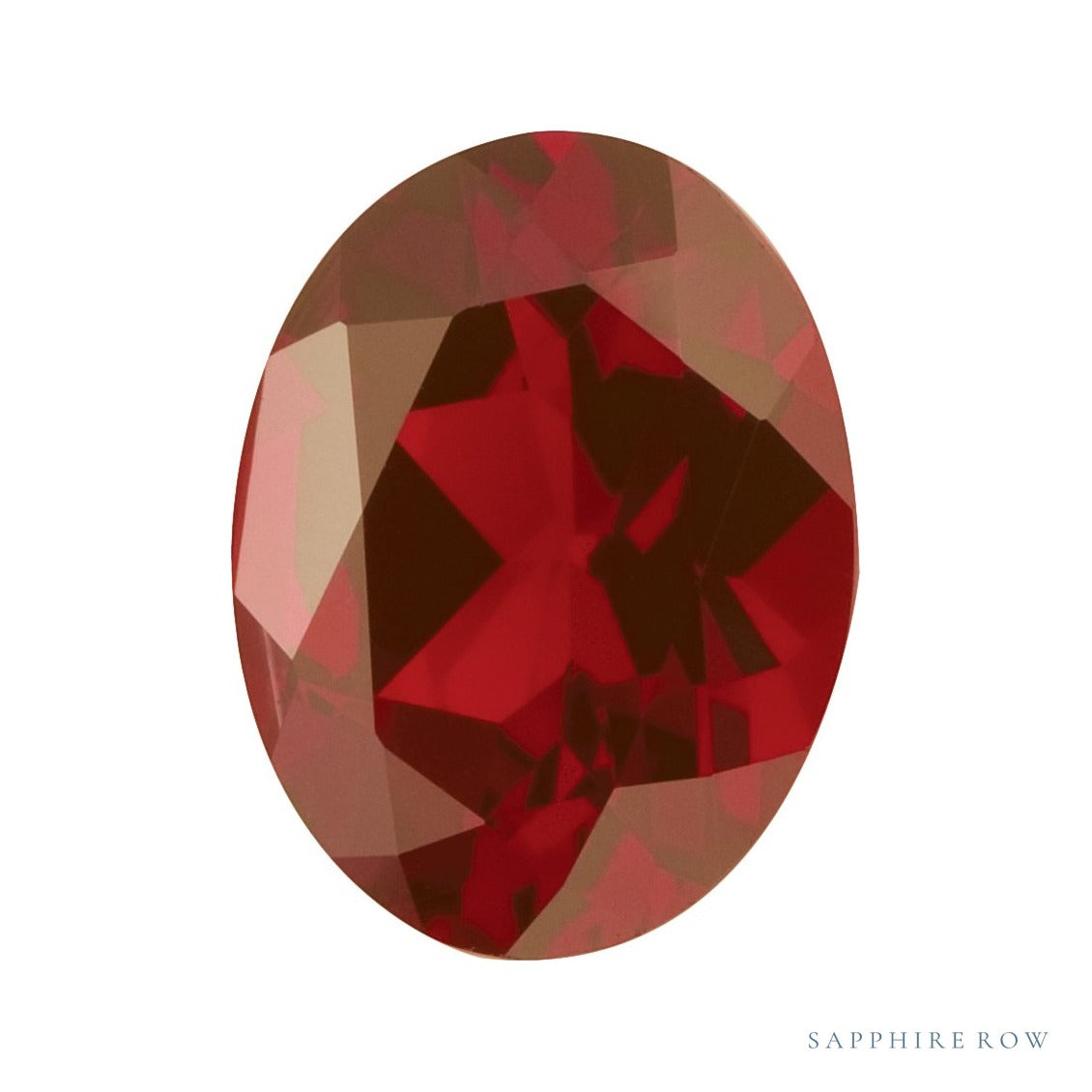 9x7 mm natural dark orange red mozambique garnet, oval cut | Sapphire Row · cut6