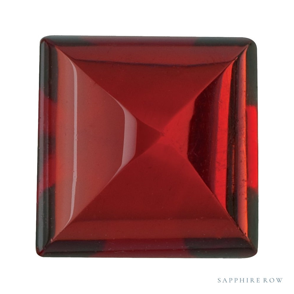 5 mm natural dark orange red mozambique garnet, square cut | Sapphire Row · cut6