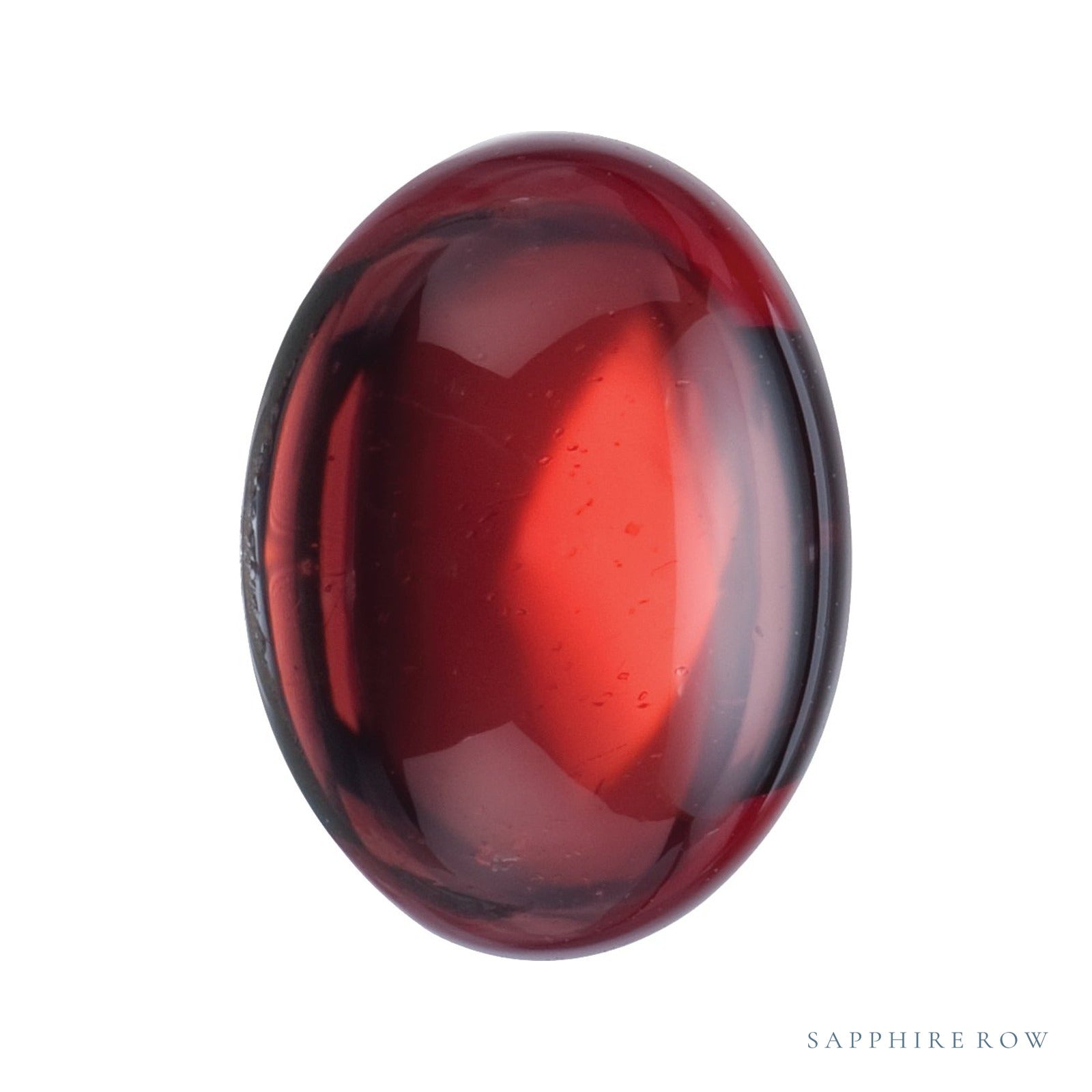 8x6 mm natural dark orange red mozambique garnet, oval cut | Sapphire Row · cut4