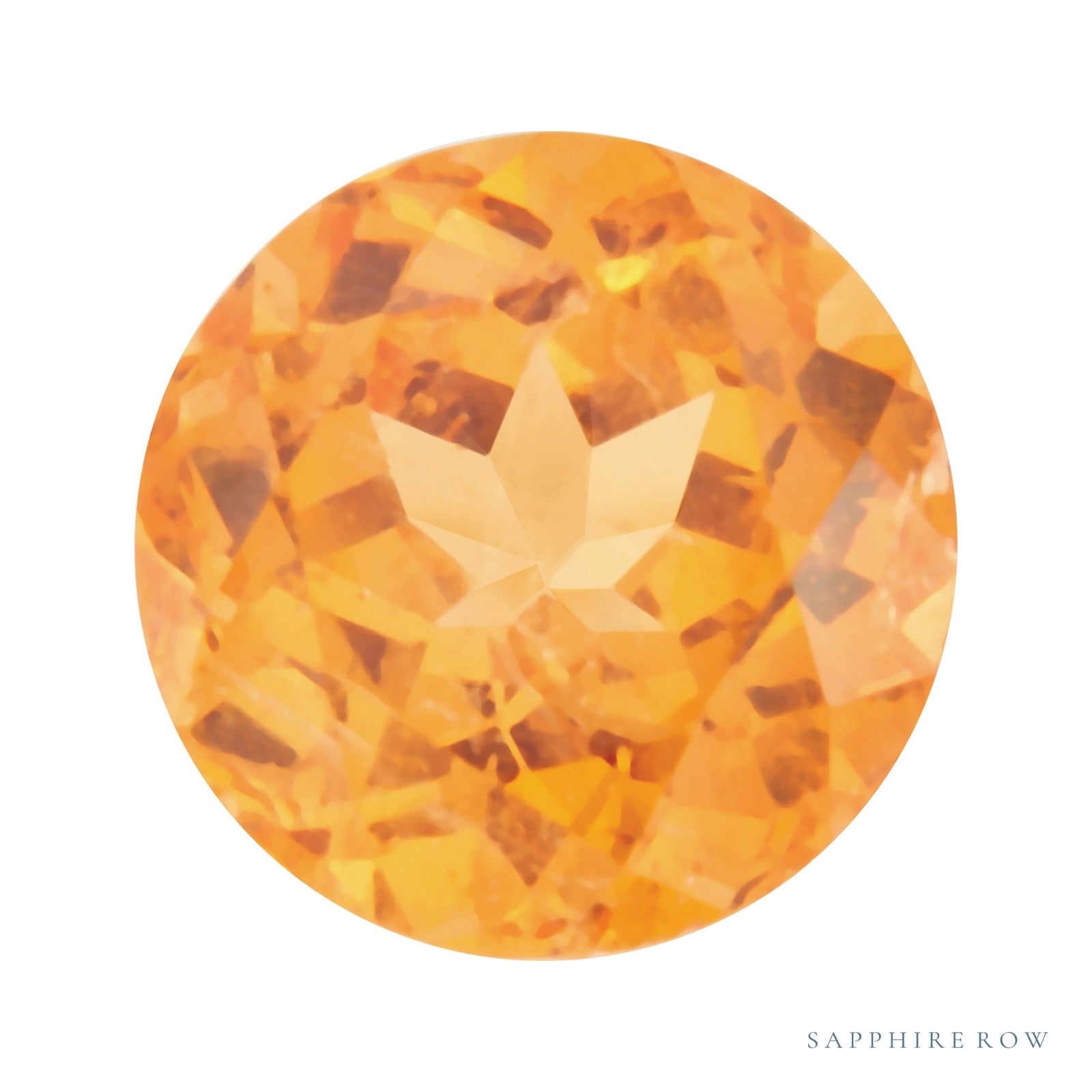 4 mm natural orange spessartite garnet, round cut | Sapphire Row · cut7