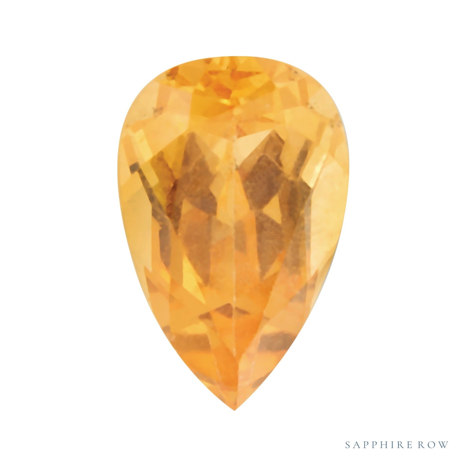 6x4 mm natural orange spessartite garnet, pear cut | Sapphire Row · cut4