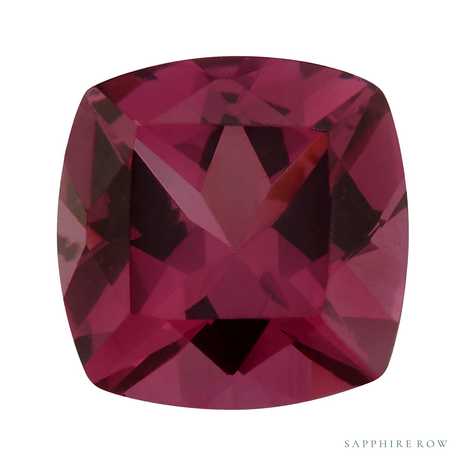 5 mm natural purplish red rhodolite garnet, cushion cut | Sapphire Row · cut4