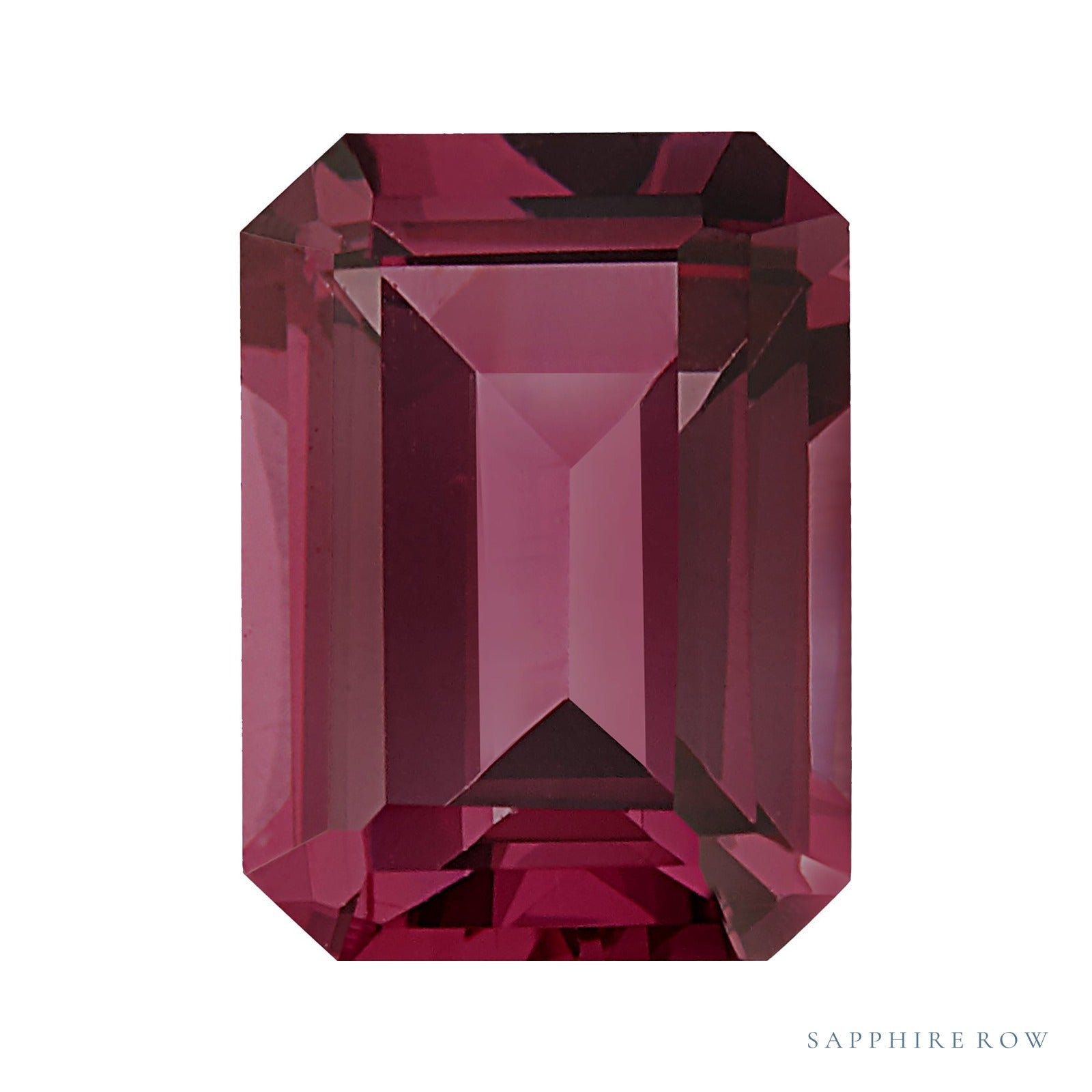 5x3 mm natural purplish red rhodolite garnet, emerald cut | Sapphire Row · cut4