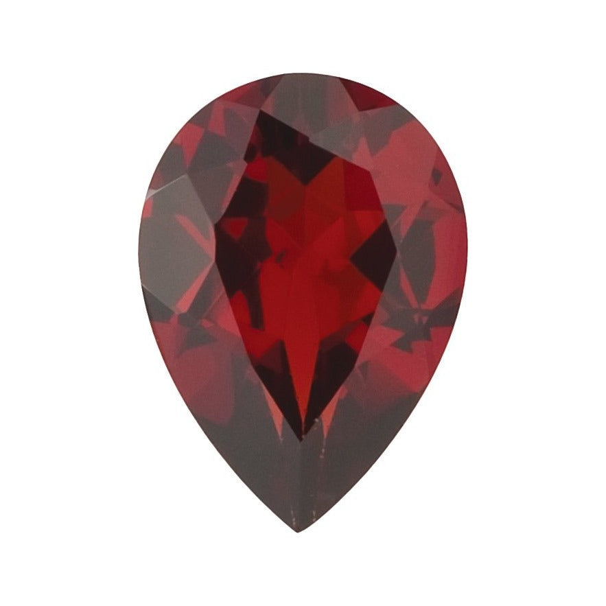 10x7 mm natural dark orange red mozambique garnet, pear cut | Sapphire Row · cut7