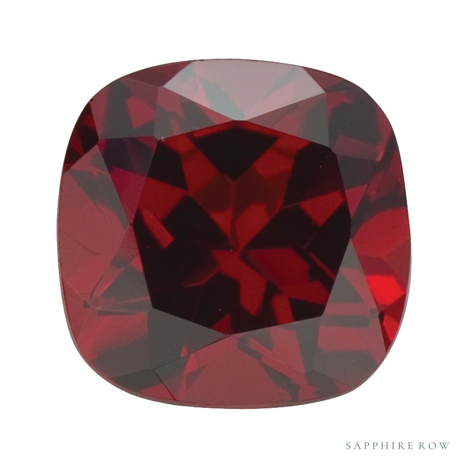 6 mm natural dark orange red mozambique garnet, cushion cut | Sapphire Row · cut4