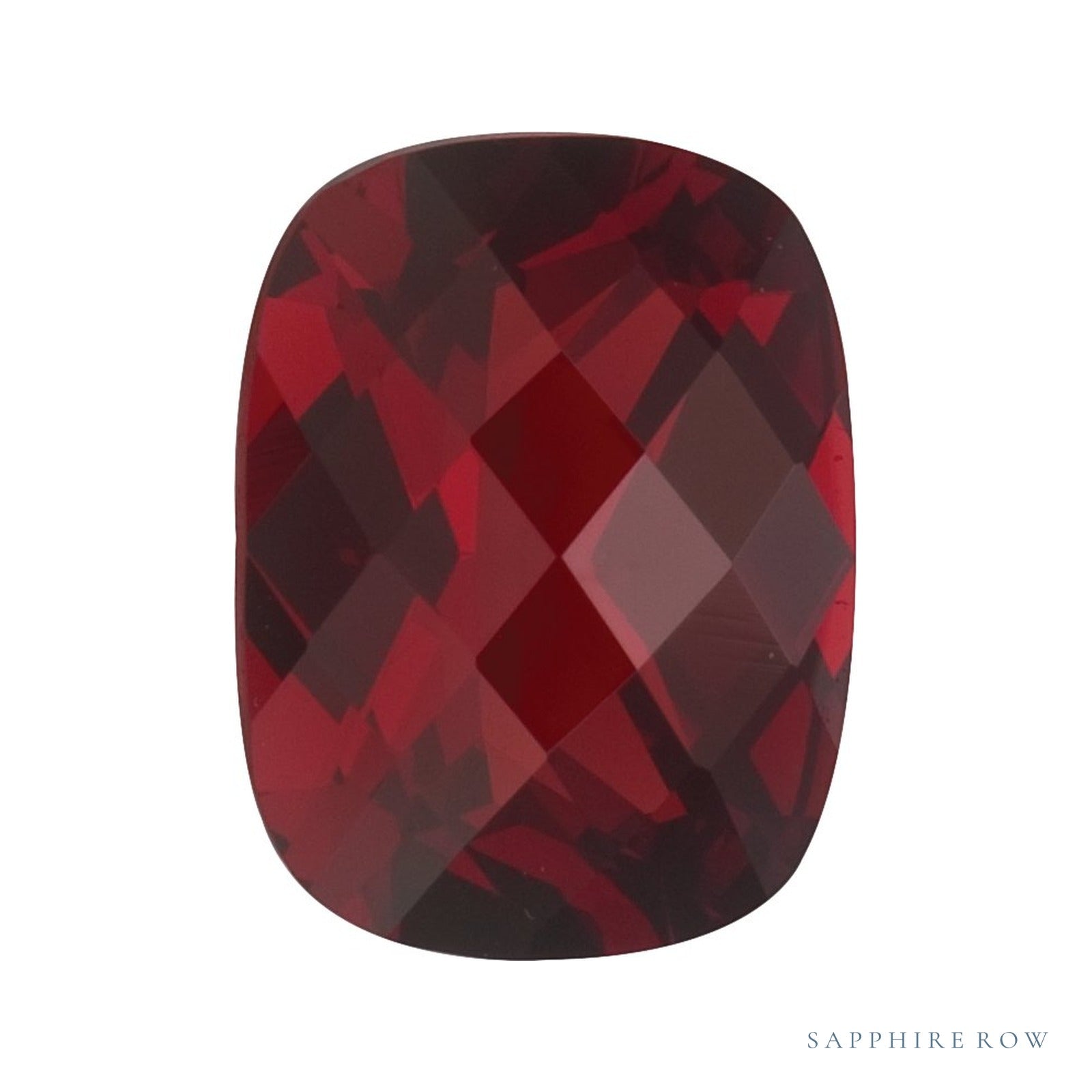 8x6 mm natural dark orange red mozambique garnet, antique cushion cut | Sapphire Row · cut4