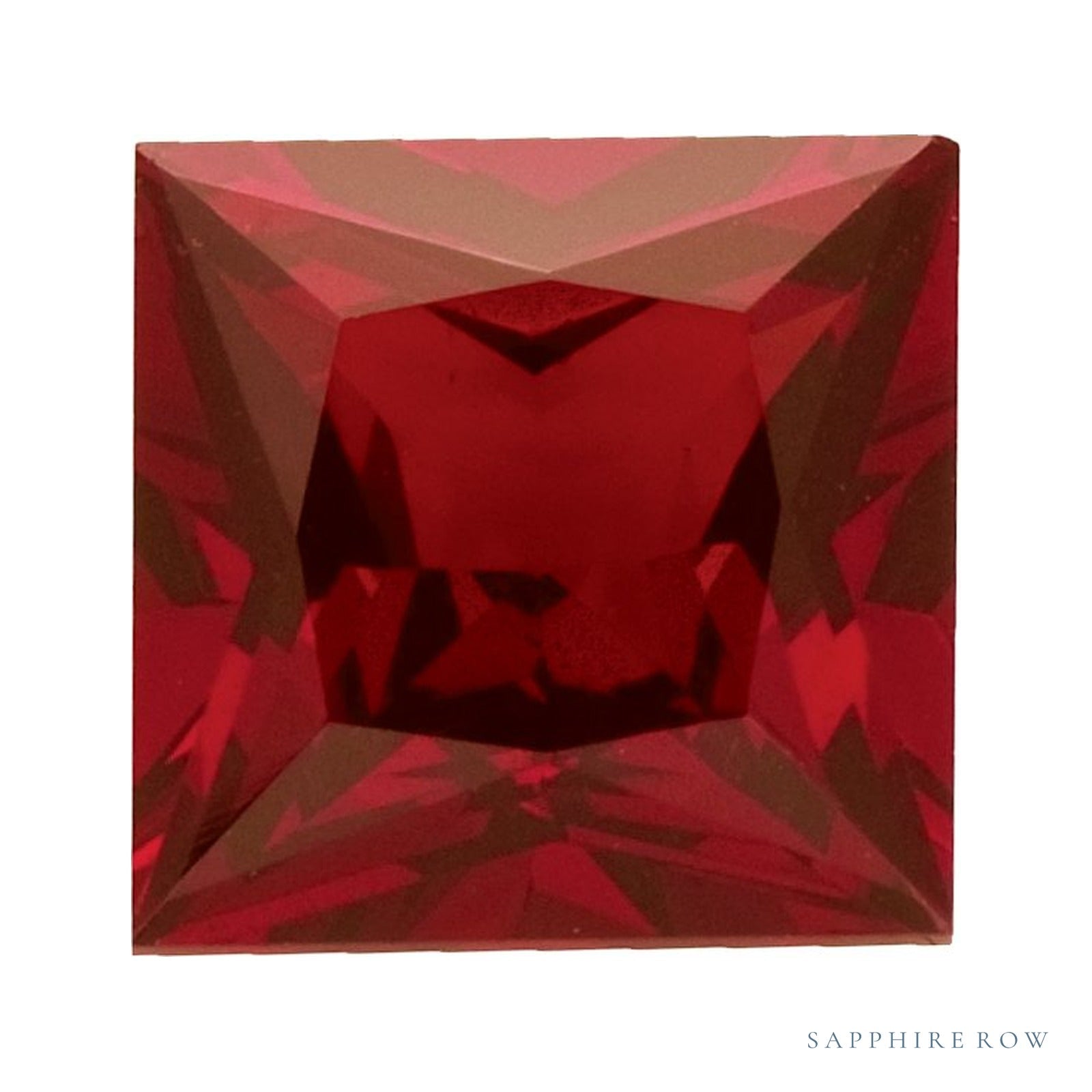 5.5 mm natural dark orange red mozambique garnet, square cut | Sapphire Row · cut4