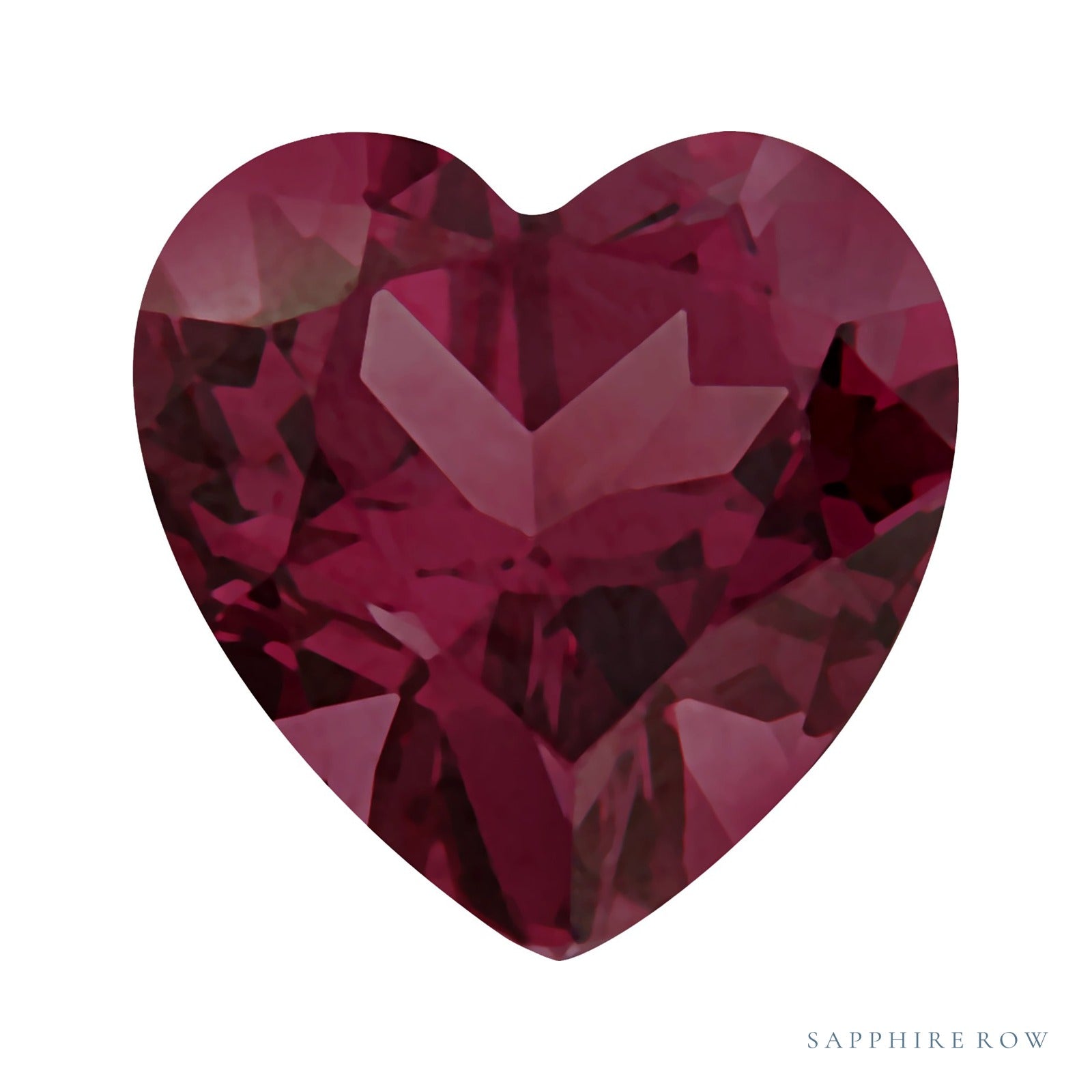 5 mm natural purplish red rhodolite garnet, heart cut | Sapphire Row · cut4