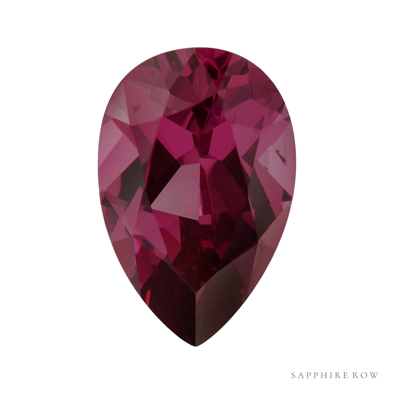 7x5 mm natural purplish red rhodolite garnet, pear cut | Sapphire Row · cut4