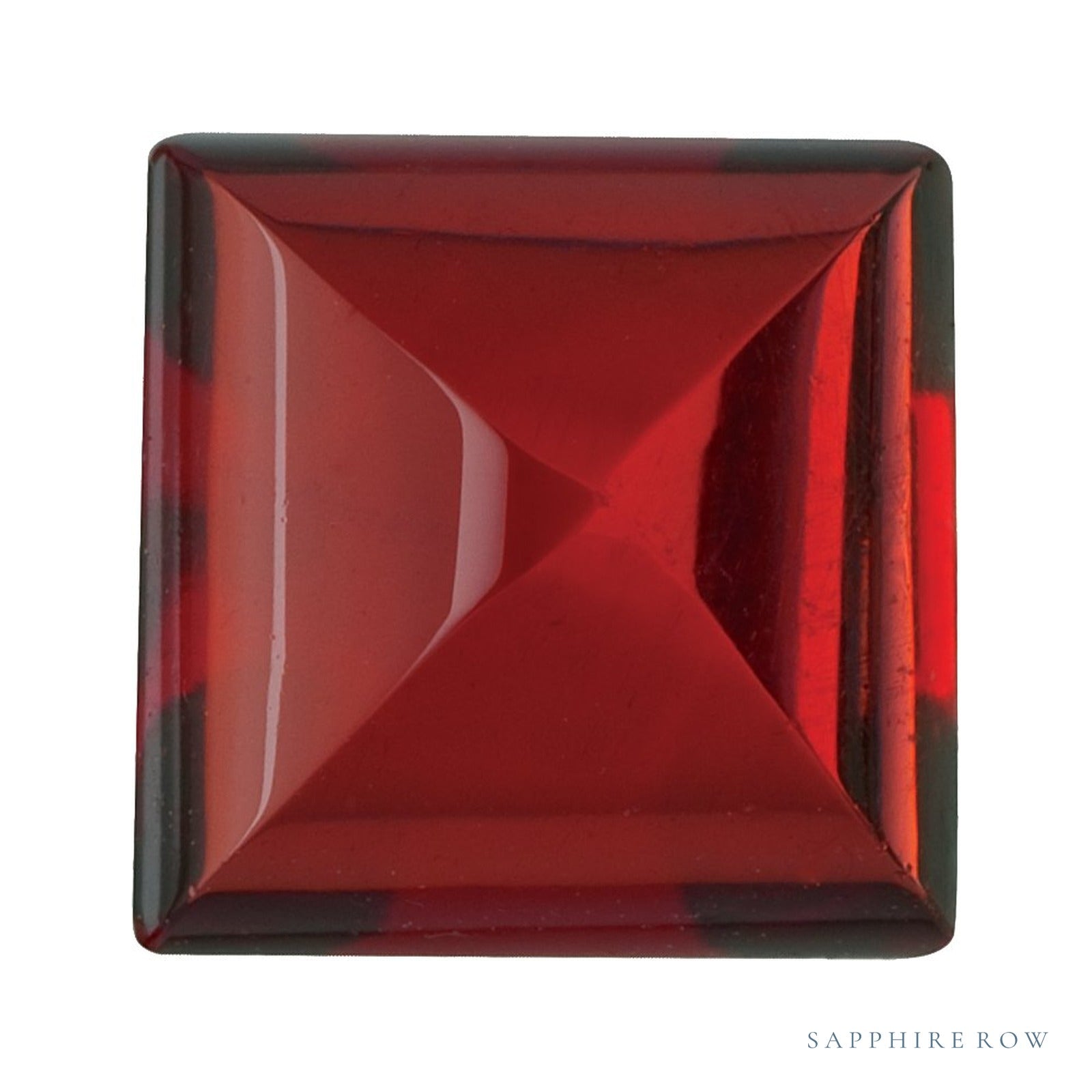 6 mm natural dark orange red mozambique garnet, square cut | Sapphire Row · cut4
