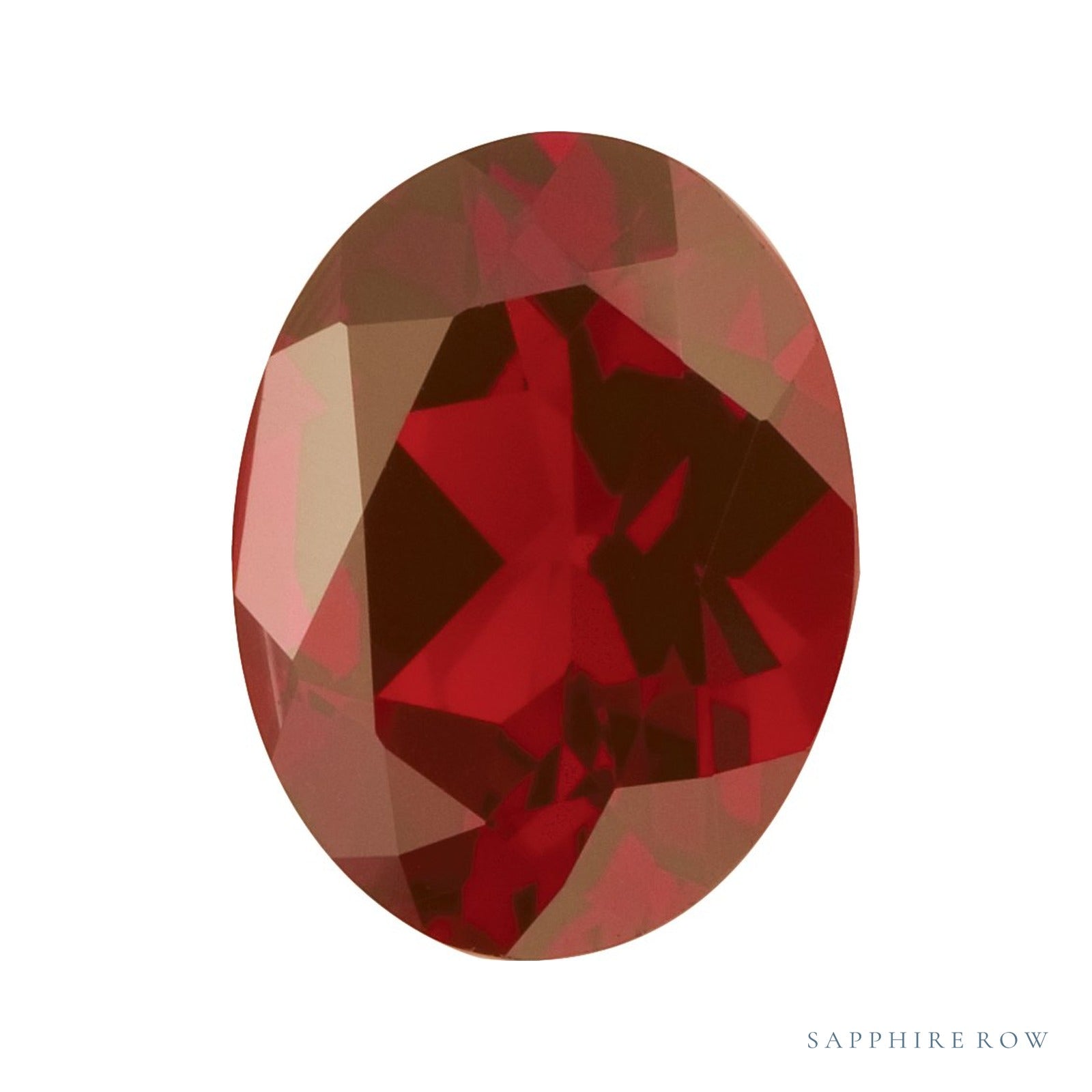 8x6 mm natural dark orange red mozambique garnet, oval cut | Sapphire Row · cut4
