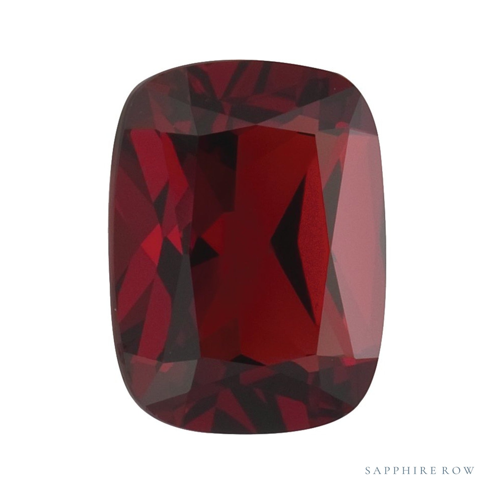 8x6 mm natural dark orange red mozambique garnet, antique cushion cut | Sapphire Row · cut4