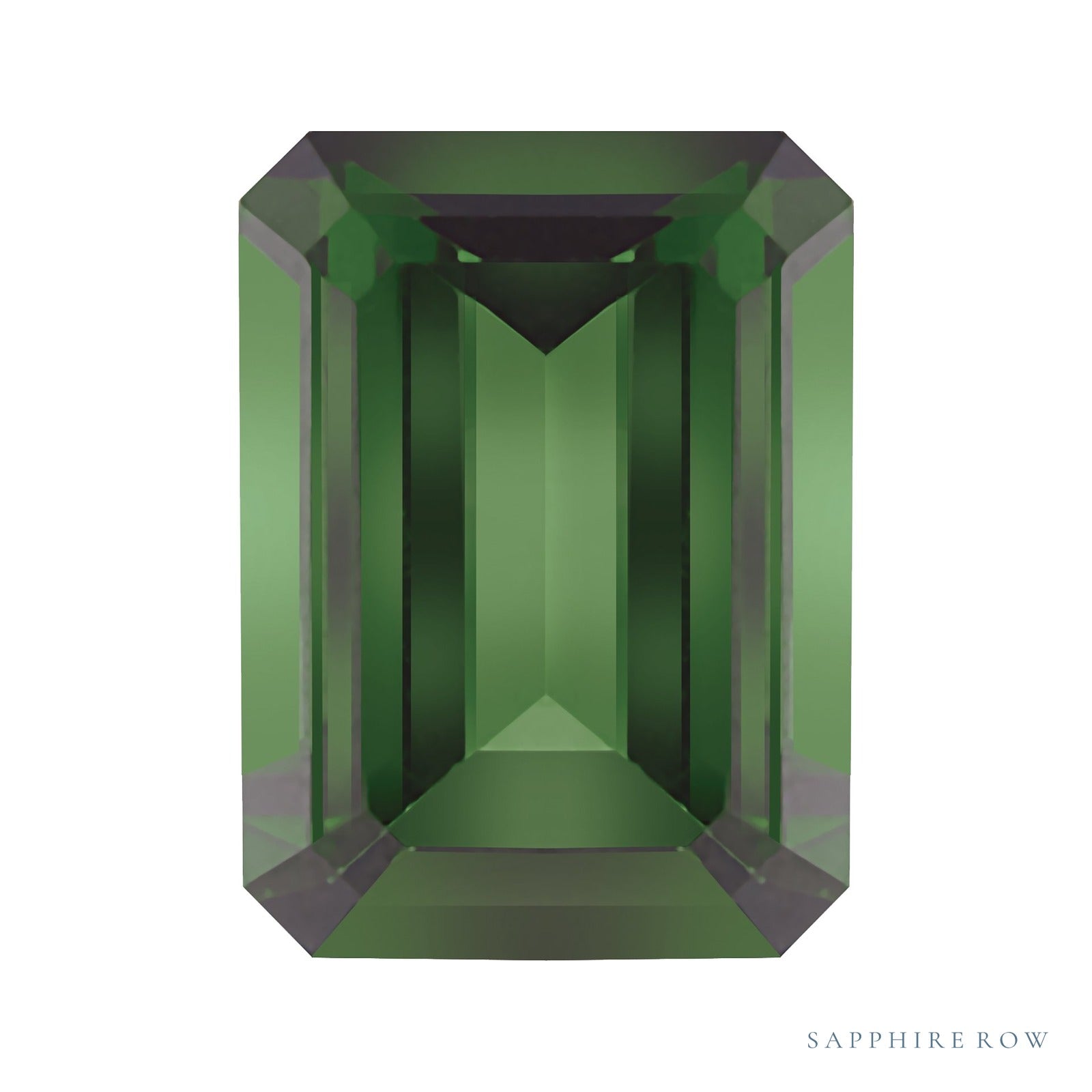 5x3 mm natural green tourmaline, emerald cut | Sapphire Row · cut4 · cut5