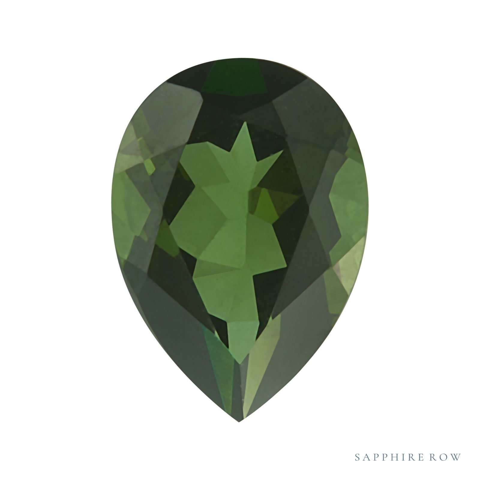 5x3 mm natural green tourmaline, pear cut | Sapphire Row · cut4