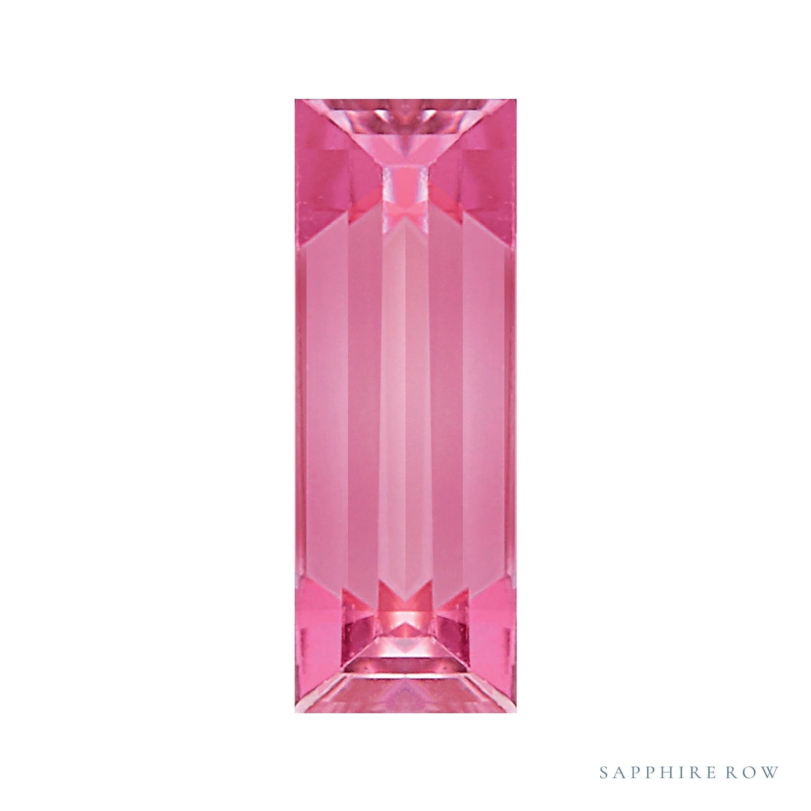 5x2 mm natural pink tourmaline, straight baguette cut | Sapphire Row · cut4