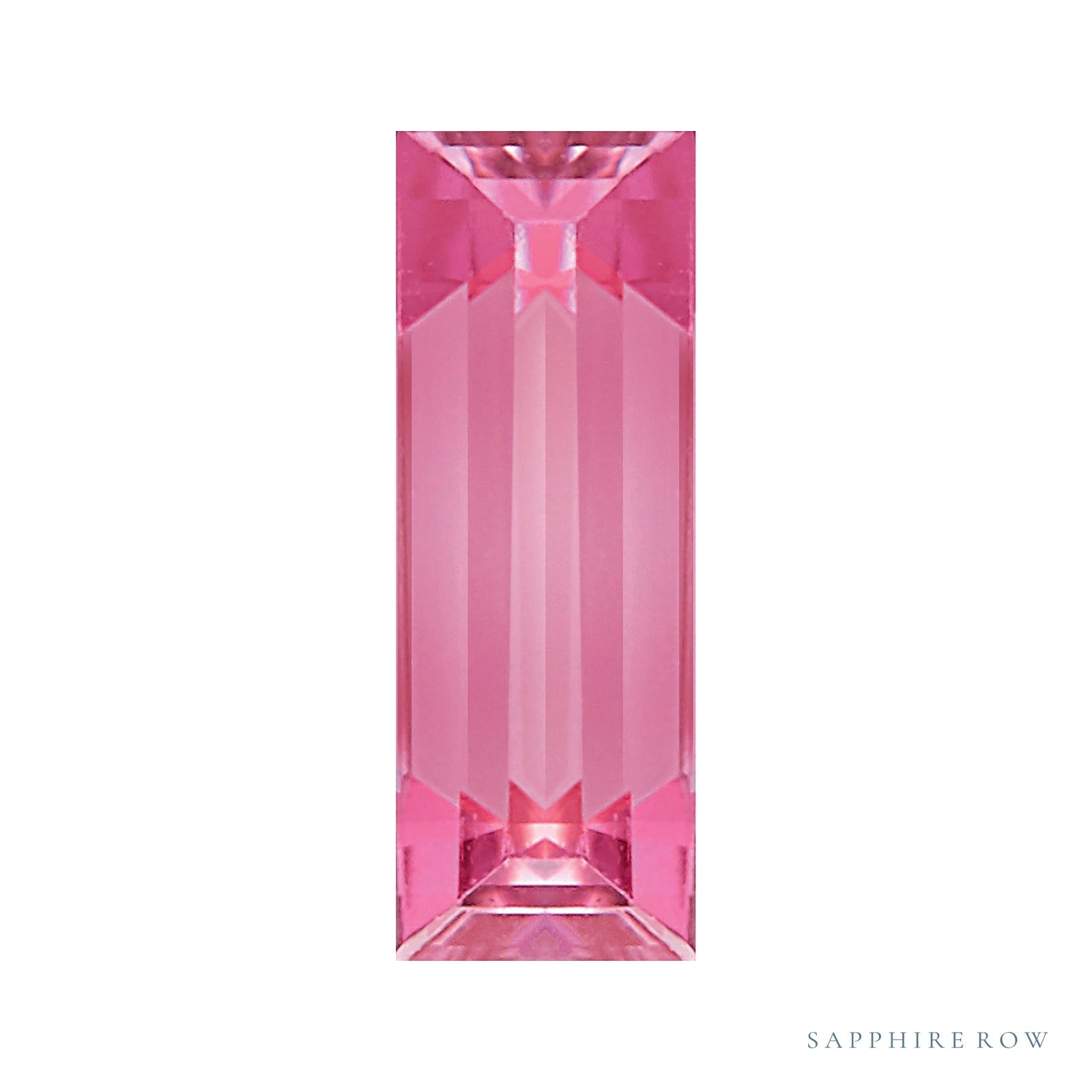 5x2 mm natural pink tourmaline, straight baguette cut | Sapphire Row · cut4