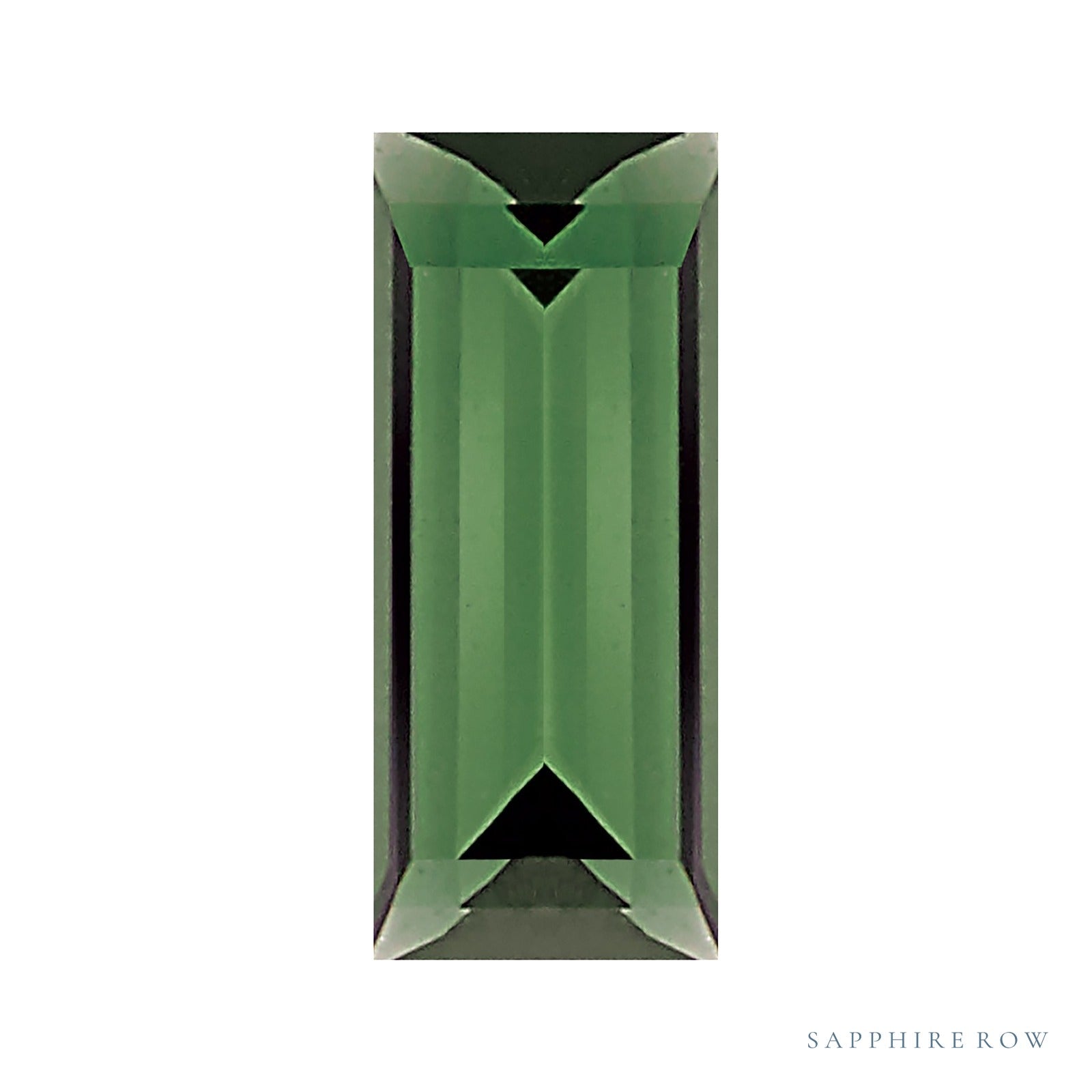 4x2 mm natural green tourmaline, straight baguette cut | Sapphire Row · cut4