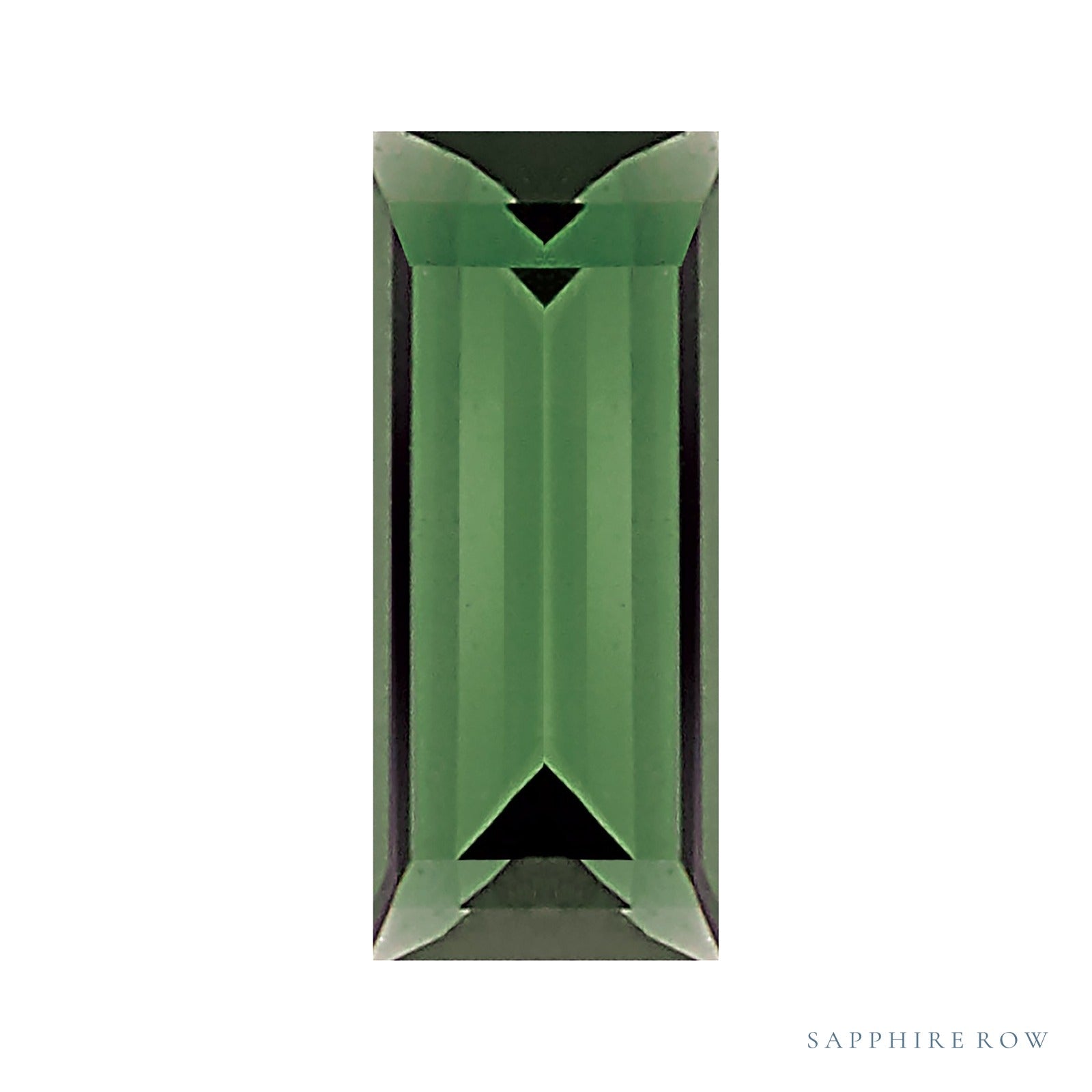4x2 mm natural green tourmaline, straight baguette cut | Sapphire Row · cut4
